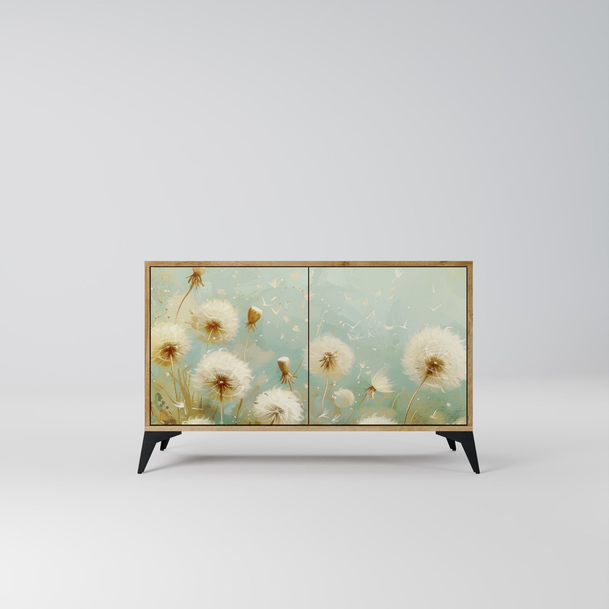 Buffet 2 portes DREAMY MEADOW effet chêne