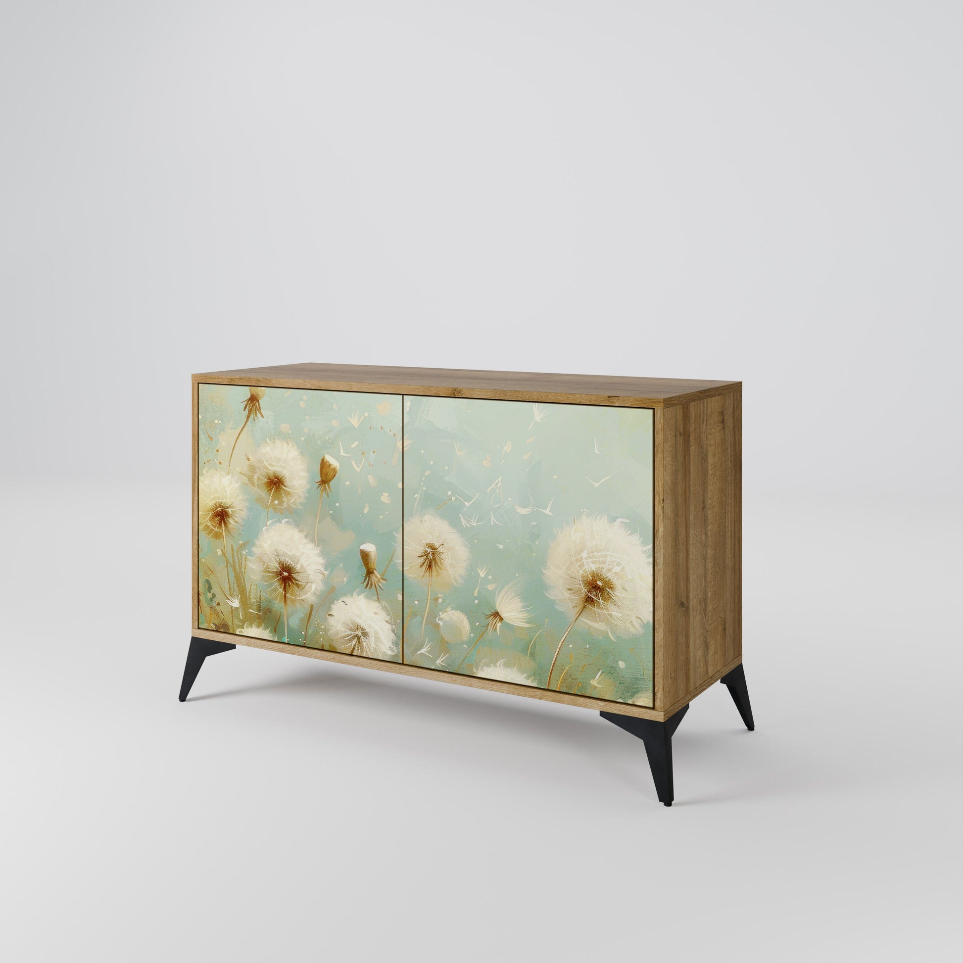 Buffet 2 portes DREAMY MEADOW effet chêne