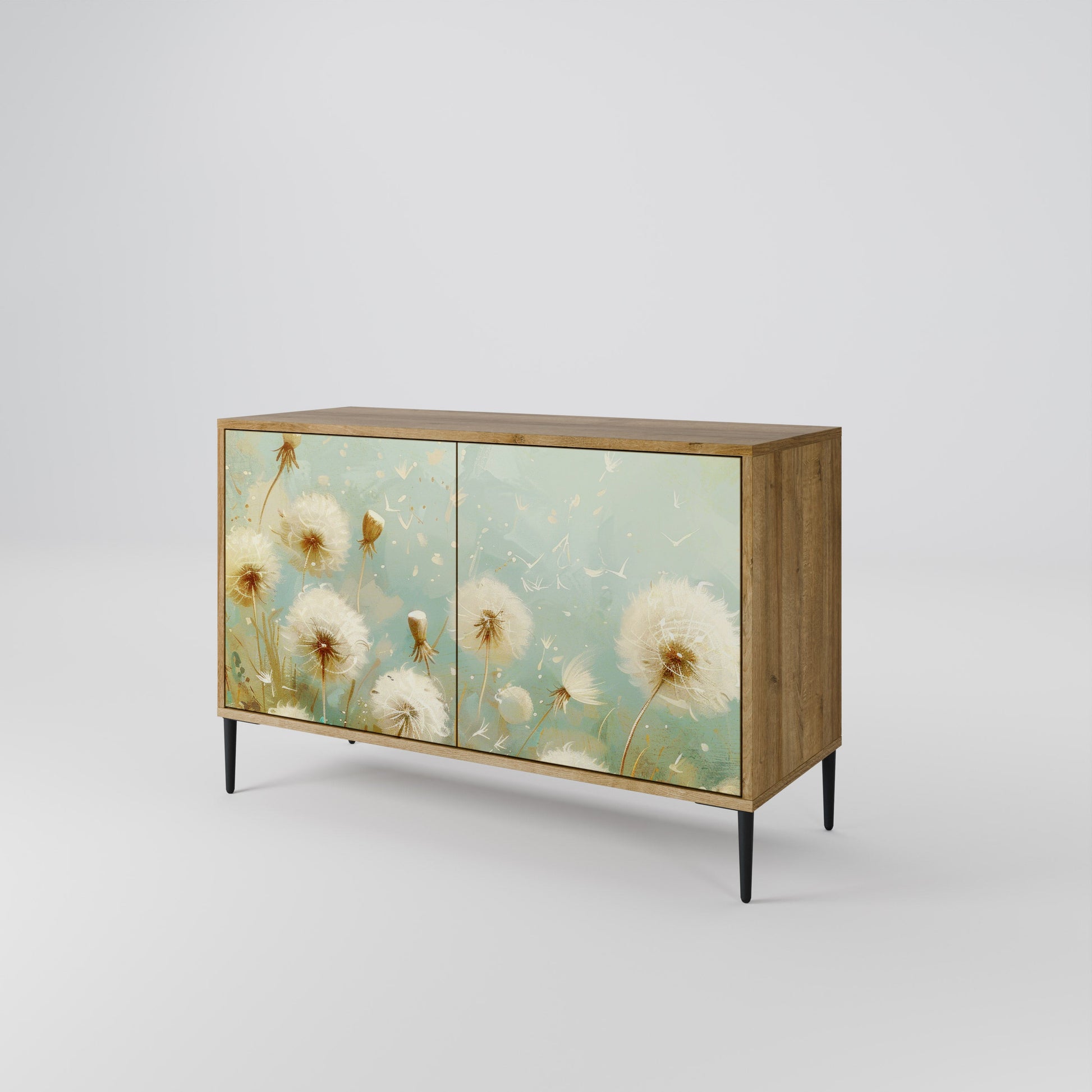 Buffet 2 portes DREAMY MEADOW effet chêne