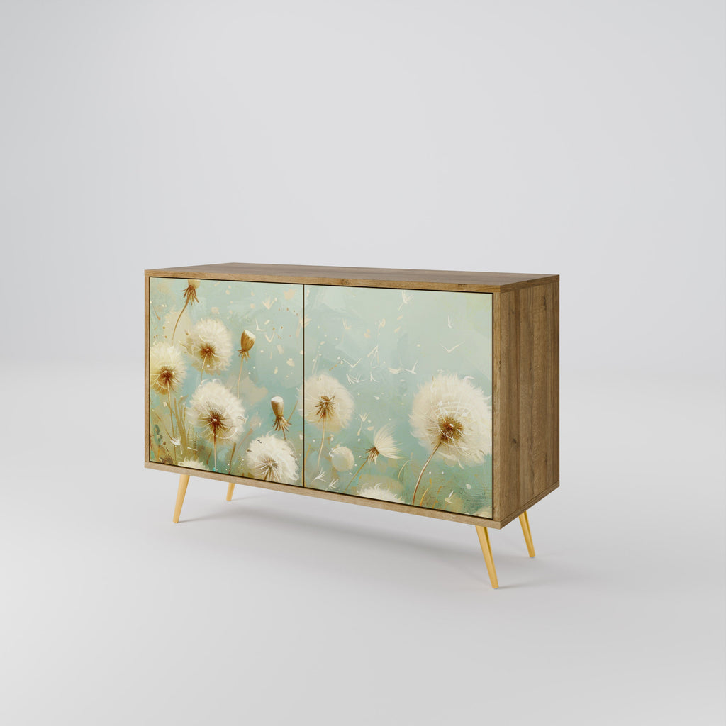 Buffet 2 portes DREAMY MEADOW effet chêne
