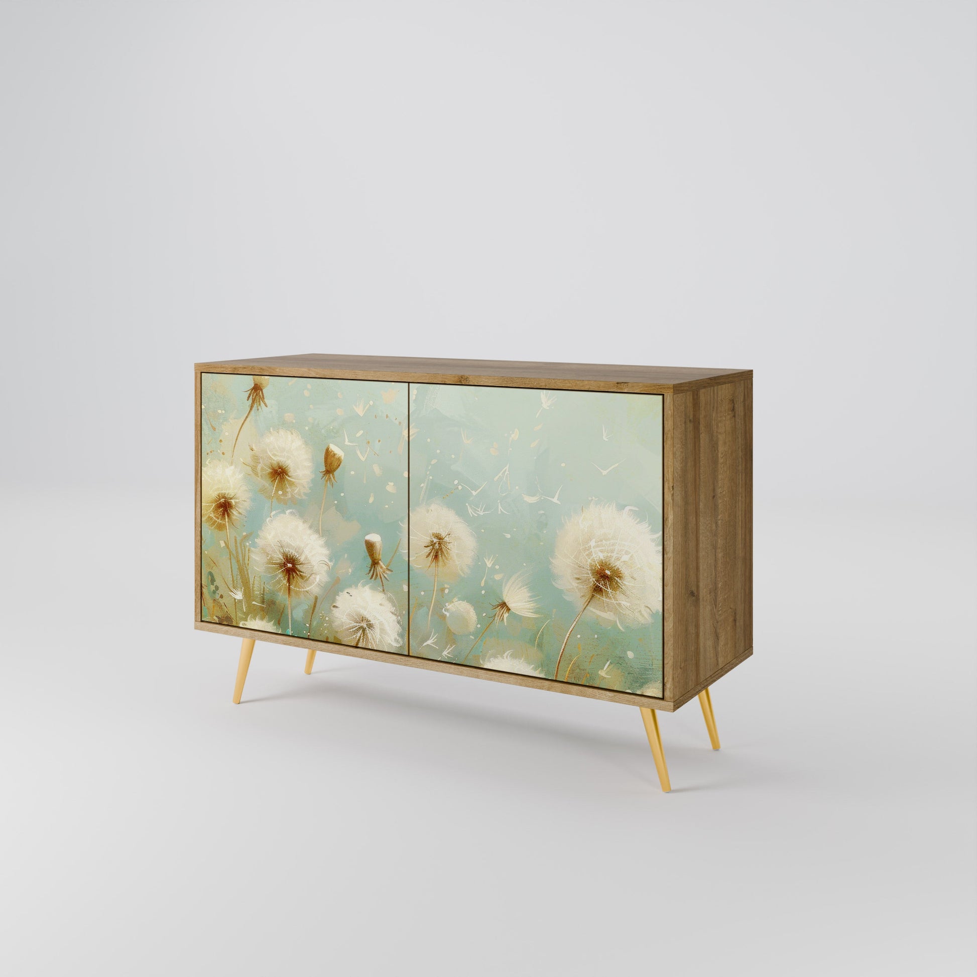 Buffet 2 portes DREAMY MEADOW effet chêne