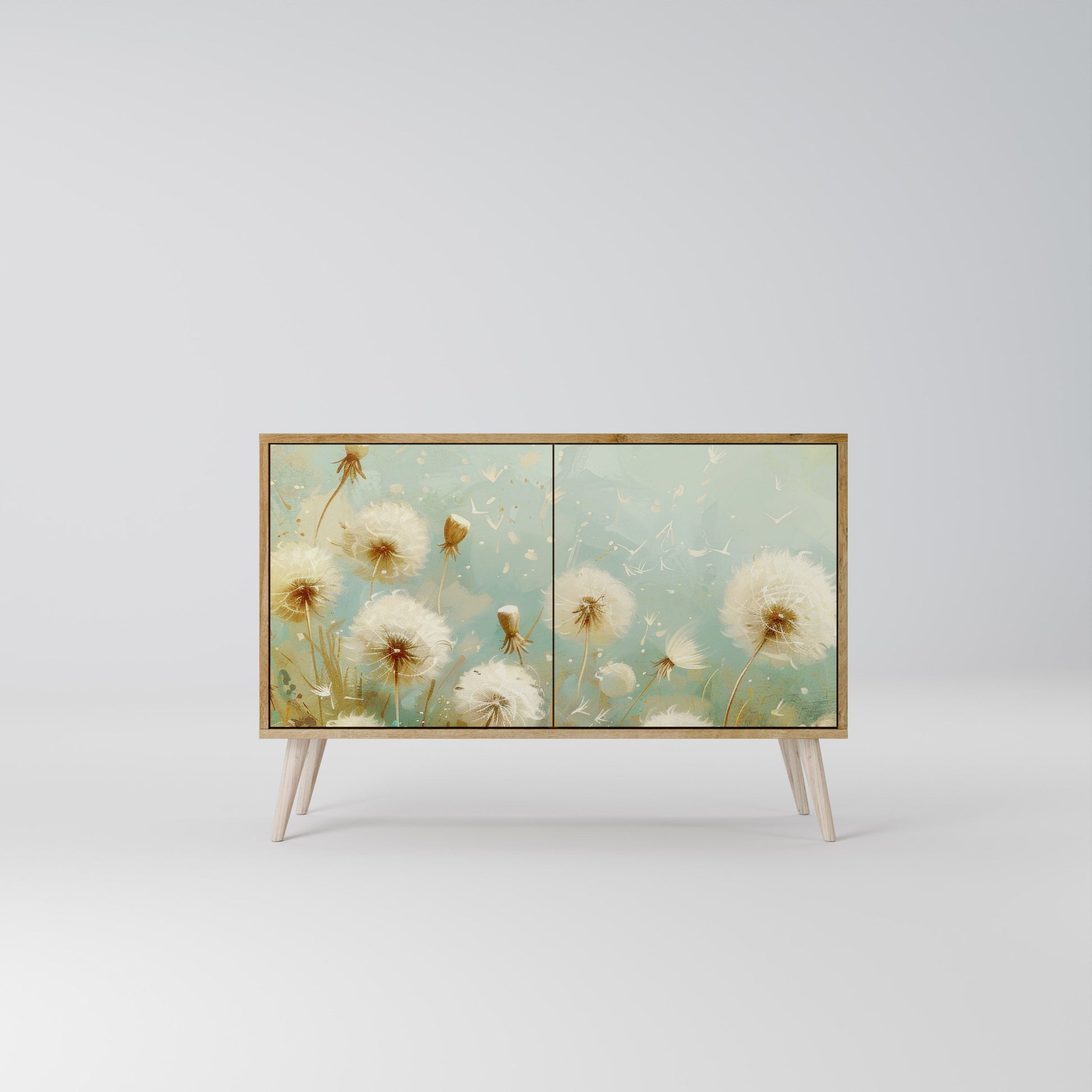 Buffet 2 portes DREAMY MEADOW effet chêne