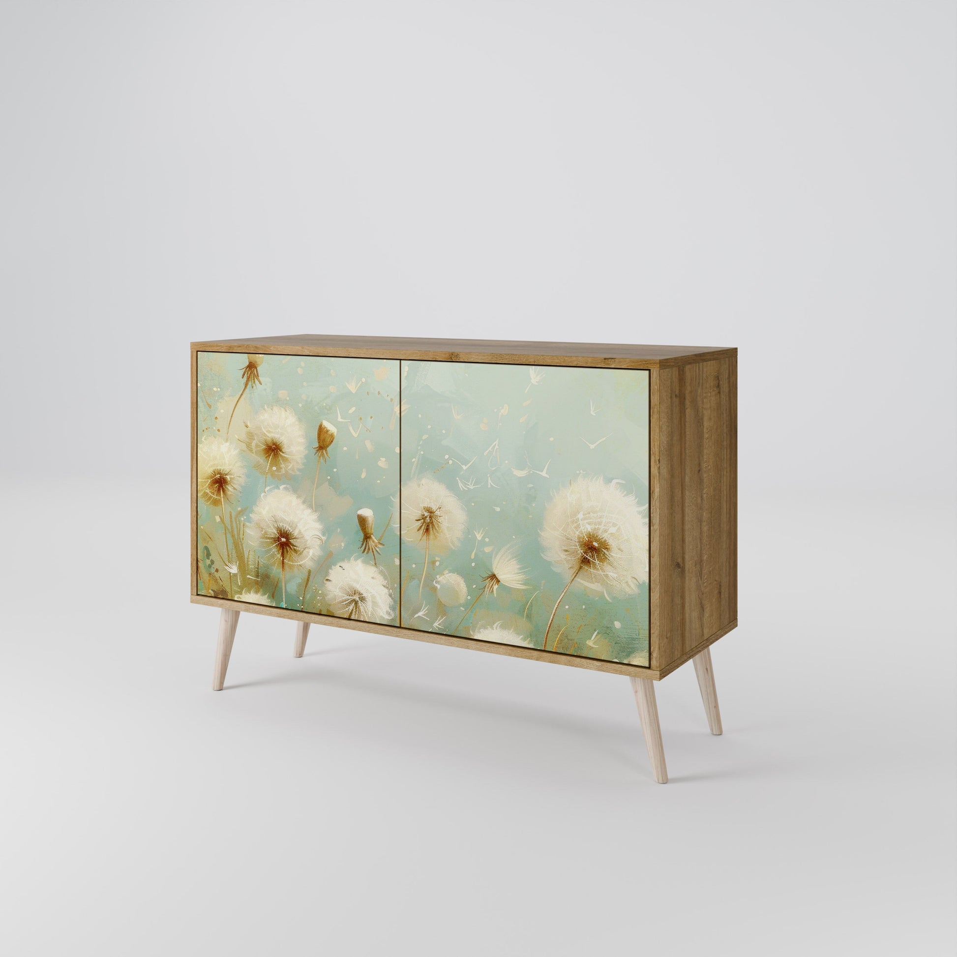 Buffet 2 portes DREAMY MEADOW effet chêne