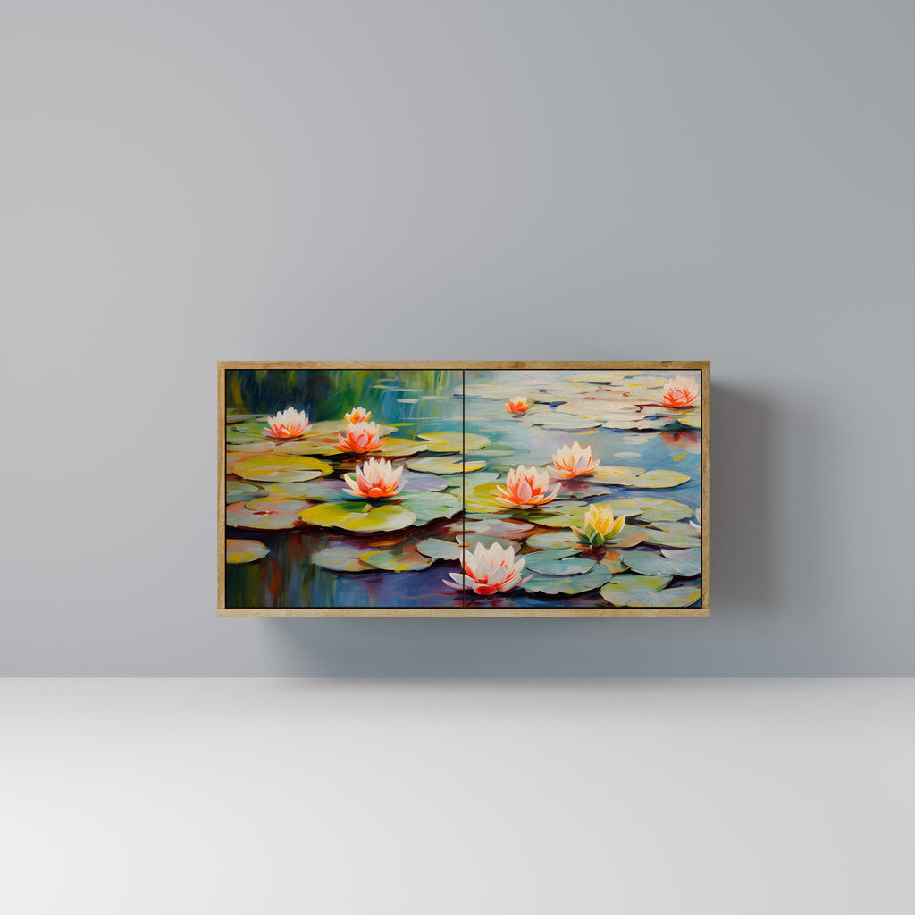Buffet 2 portes BLOOMING WATERS effet chêne