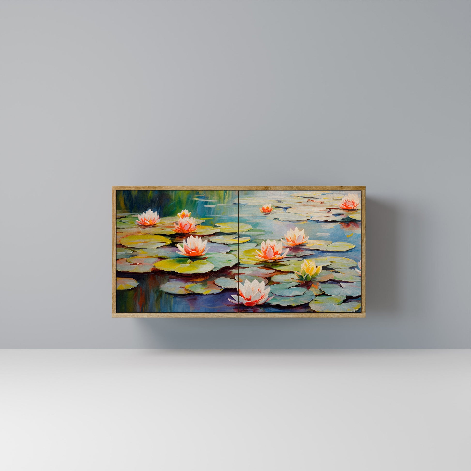 Buffet 2 portes BLOOMING WATERS effet chêne