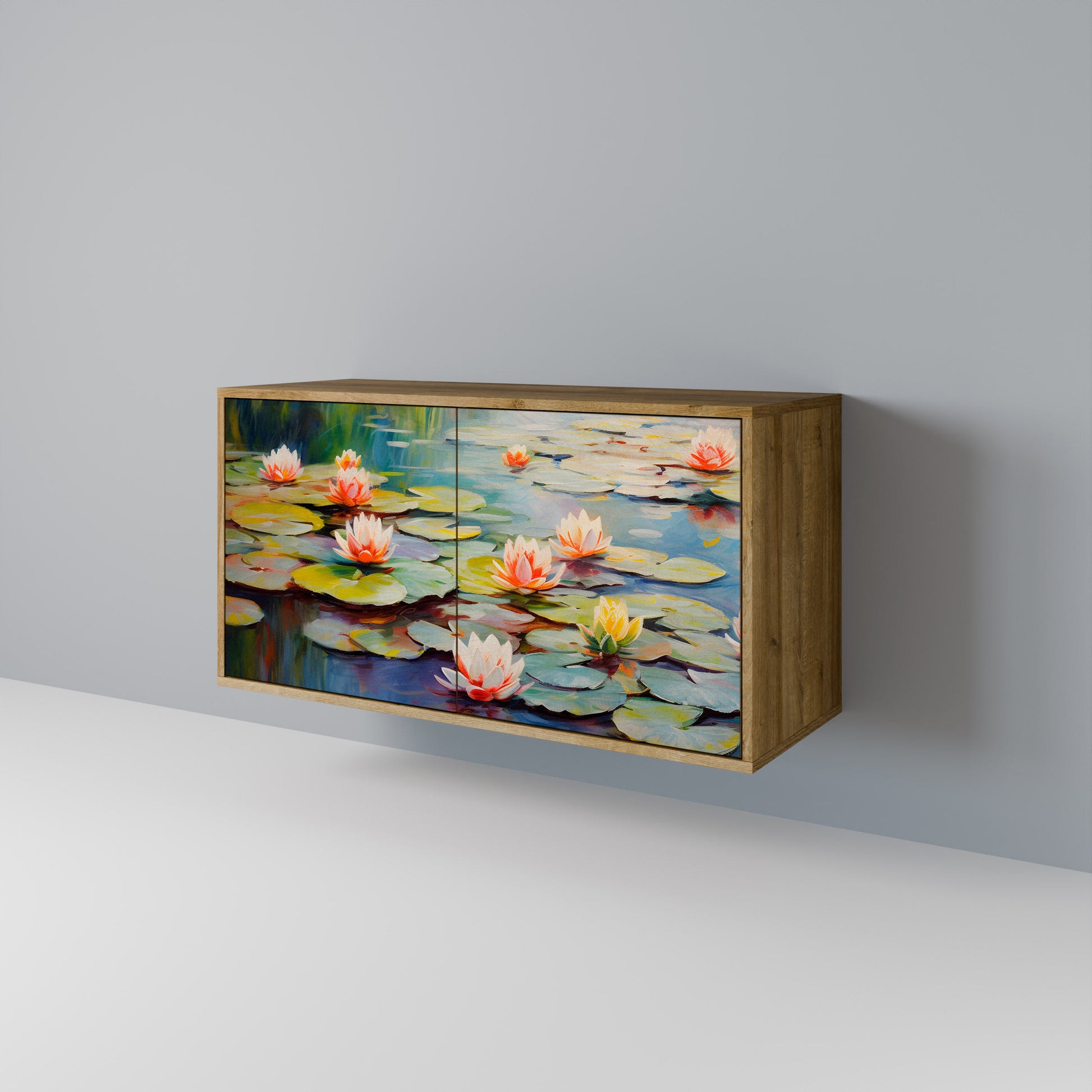 Buffet 2 portes BLOOMING WATERS effet chêne