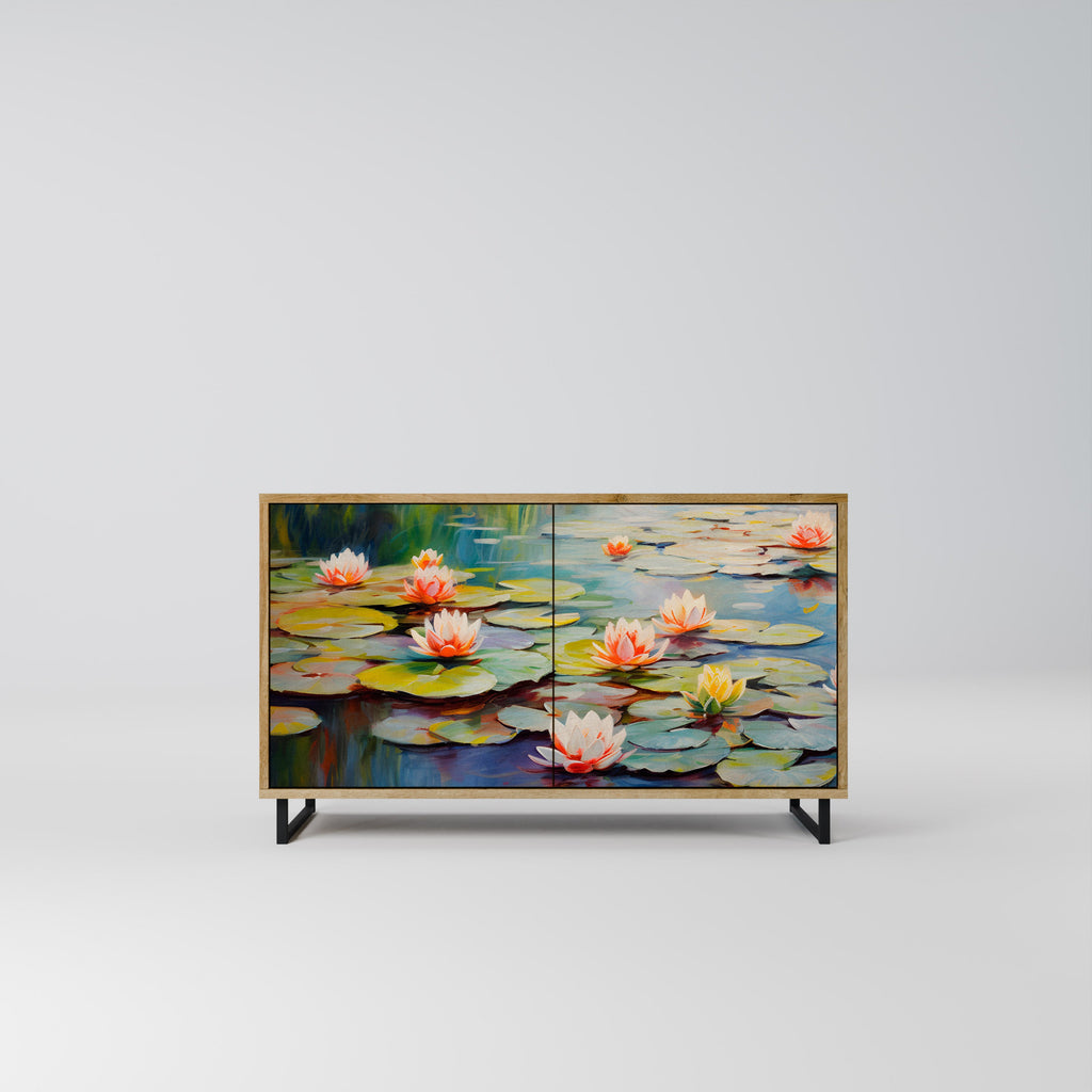 Buffet 2 portes BLOOMING WATERS effet chêne