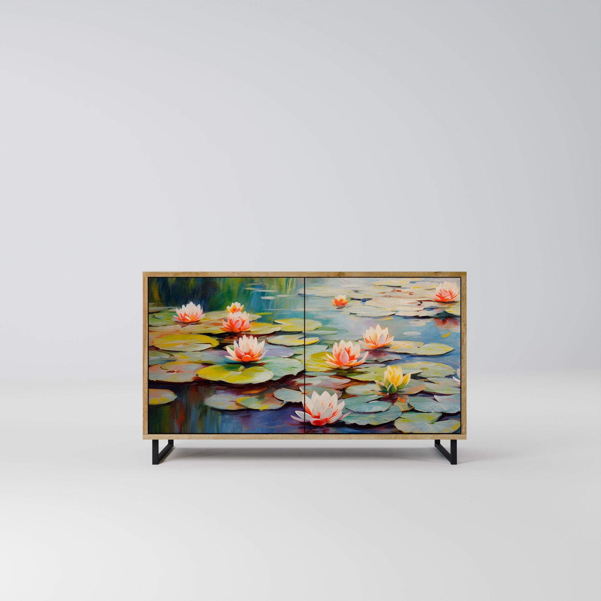 Buffet 2 portes BLOOMING WATERS effet chêne