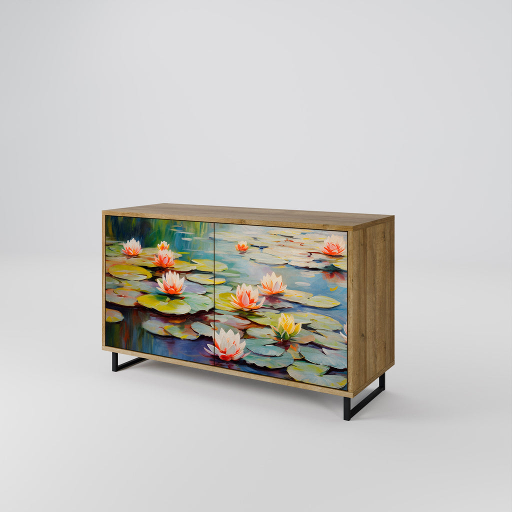 Buffet 2 portes BLOOMING WATERS effet chêne