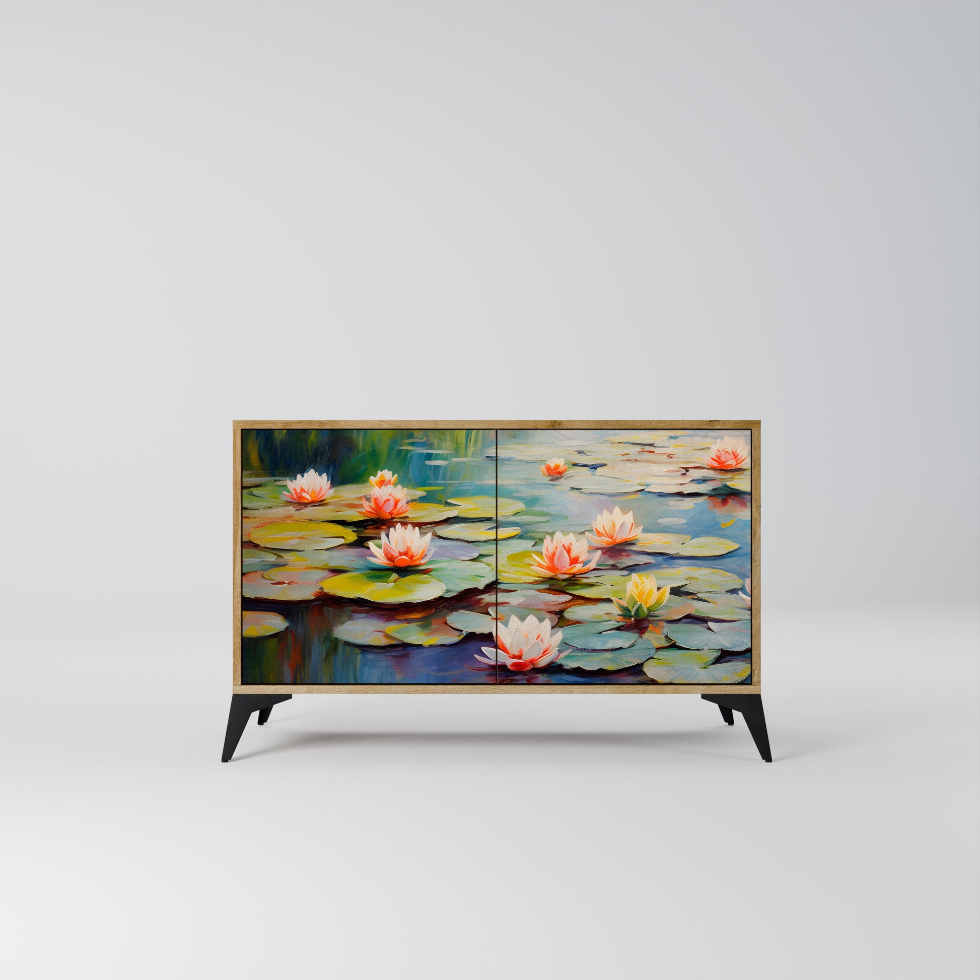 Buffet 2 portes BLOOMING WATERS effet chêne
