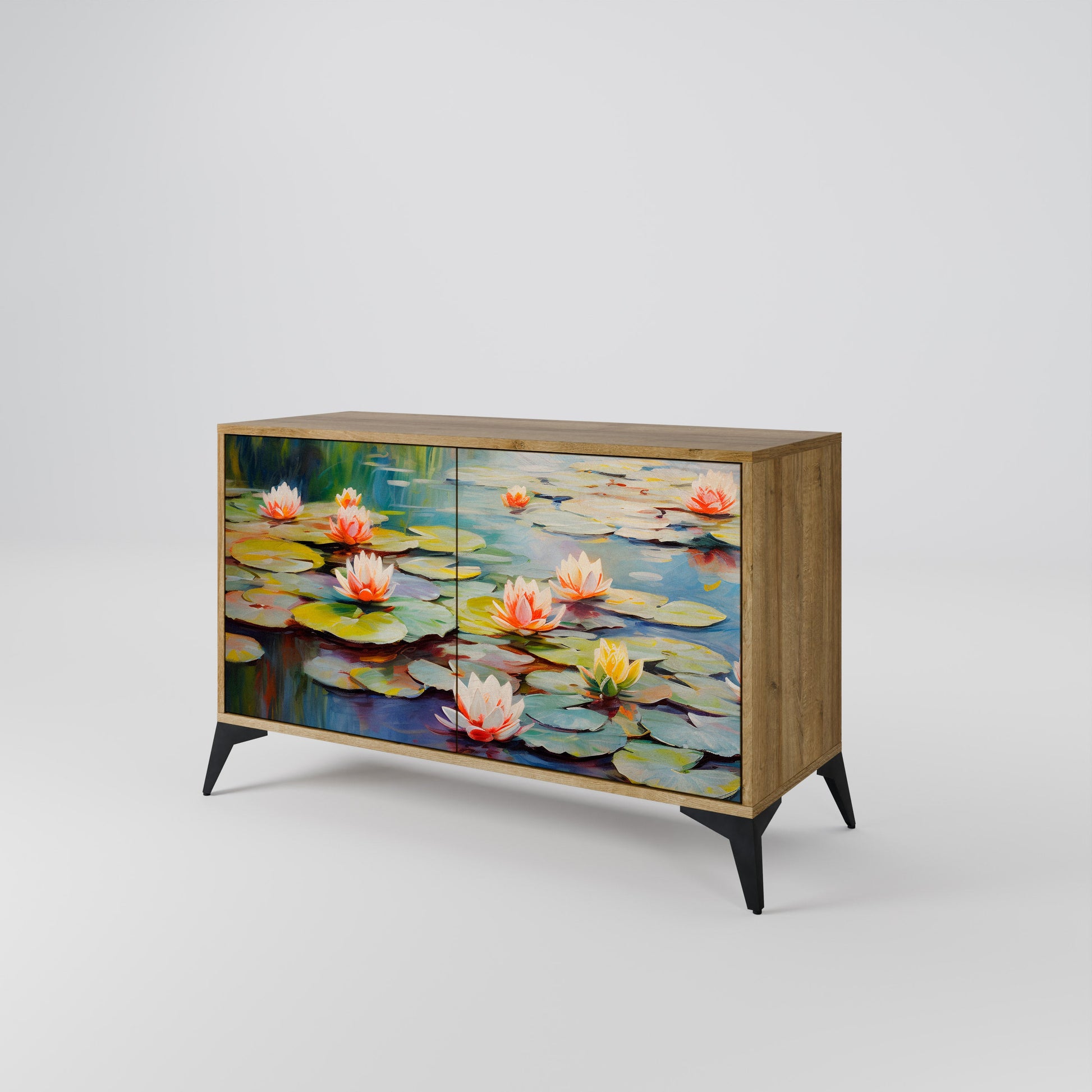 Buffet 2 portes BLOOMING WATERS effet chêne
