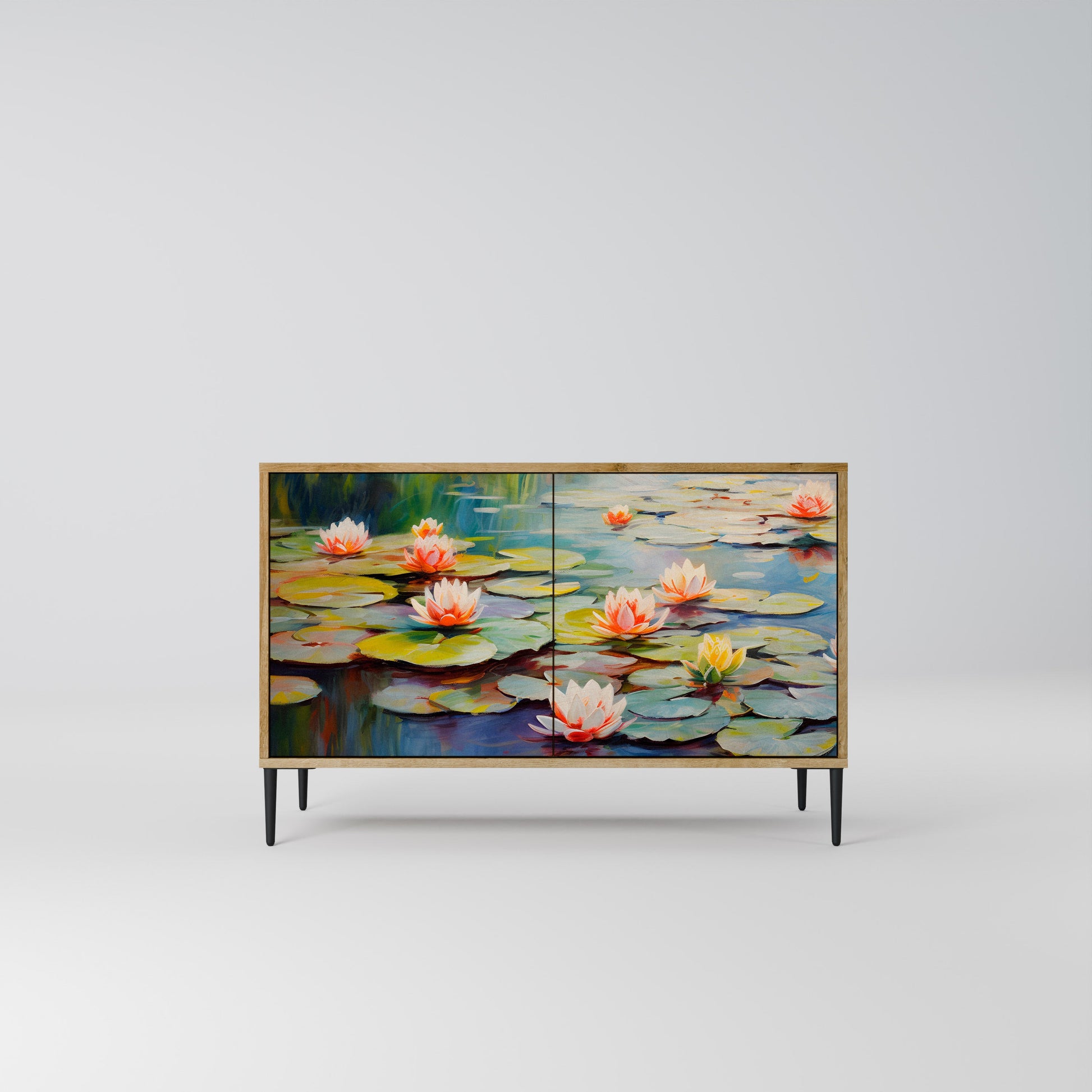 Buffet 2 portes BLOOMING WATERS effet chêne