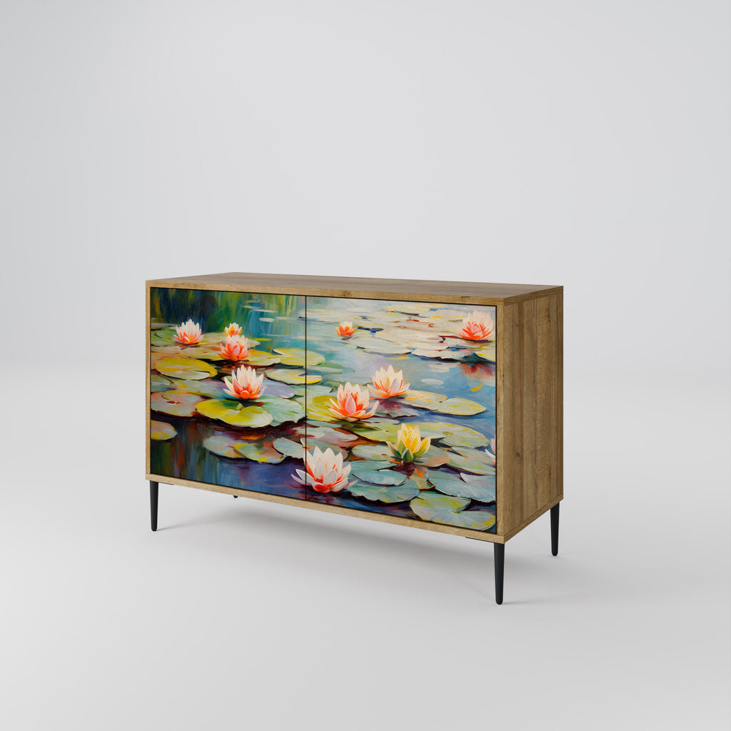 Buffet 2 portes BLOOMING WATERS effet chêne