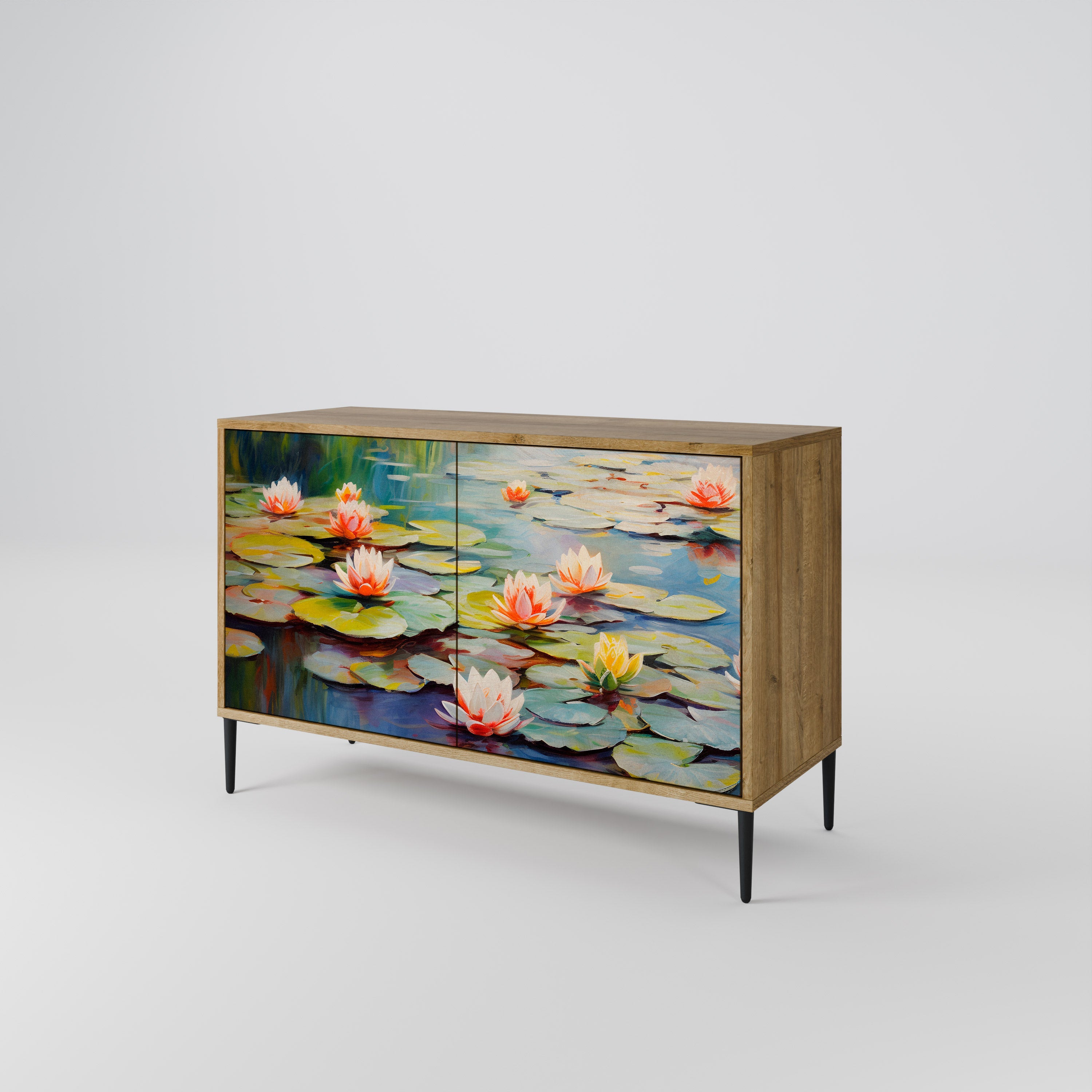 BLOOMING WATERS 2-Door Sideboard in Oak Effect