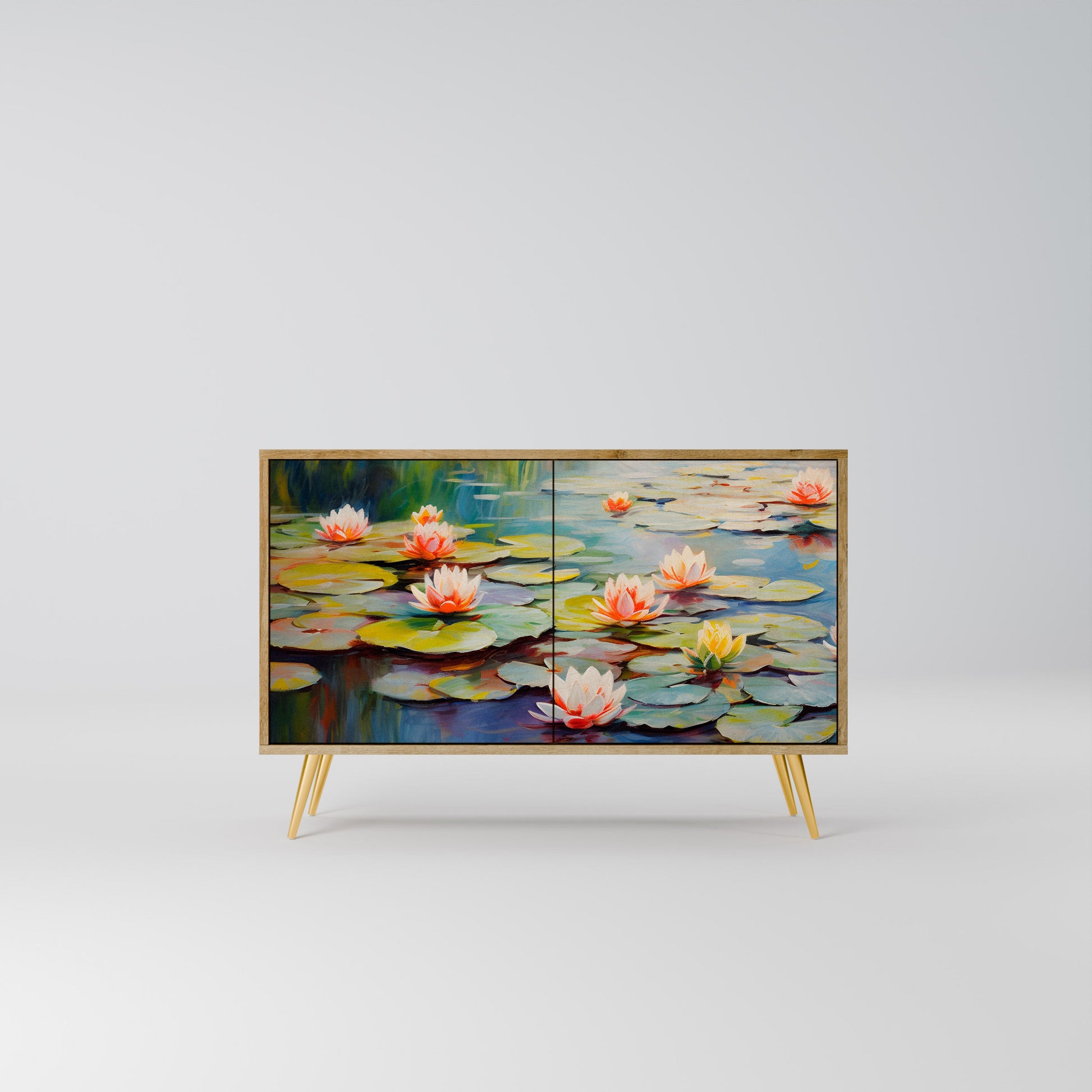 Buffet 2 portes BLOOMING WATERS effet chêne