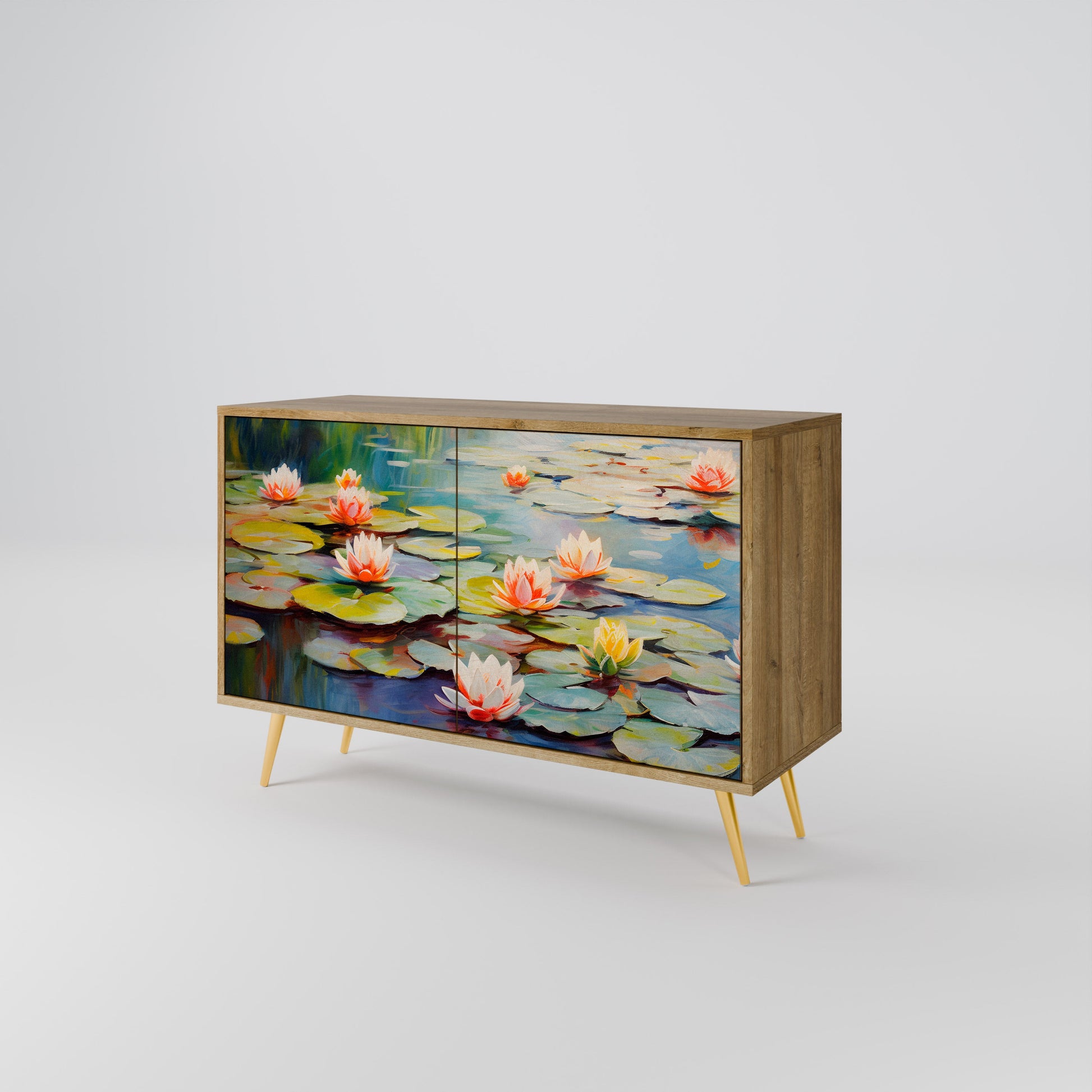 Buffet 2 portes BLOOMING WATERS effet chêne