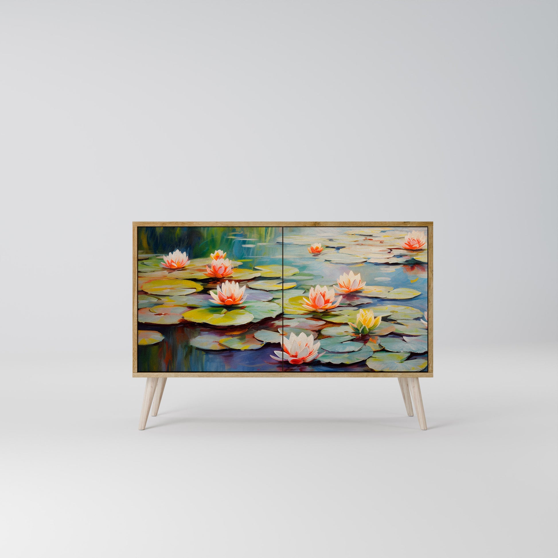 Buffet 2 portes BLOOMING WATERS effet chêne