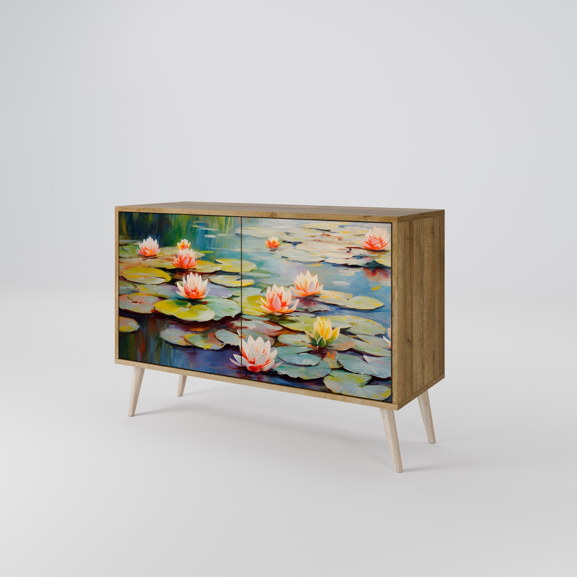 Buffet 2 portes BLOOMING WATERS effet chêne