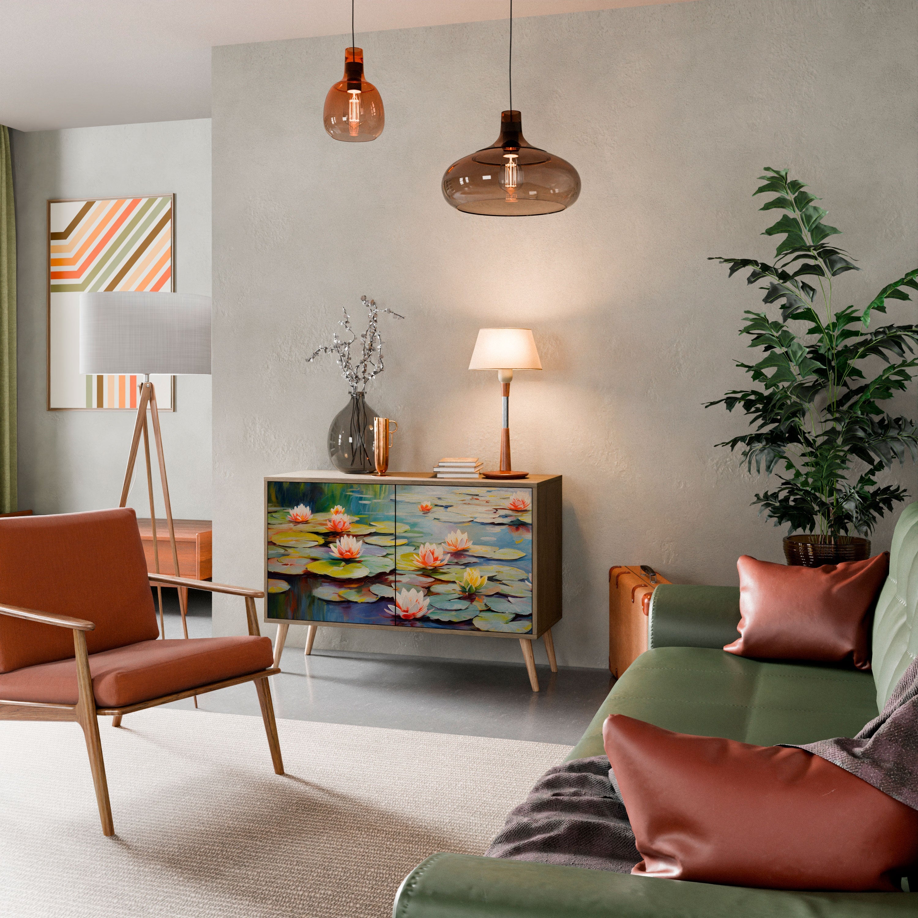 BLOOMING WATERS 2-Door Sideboard in Oak Effect