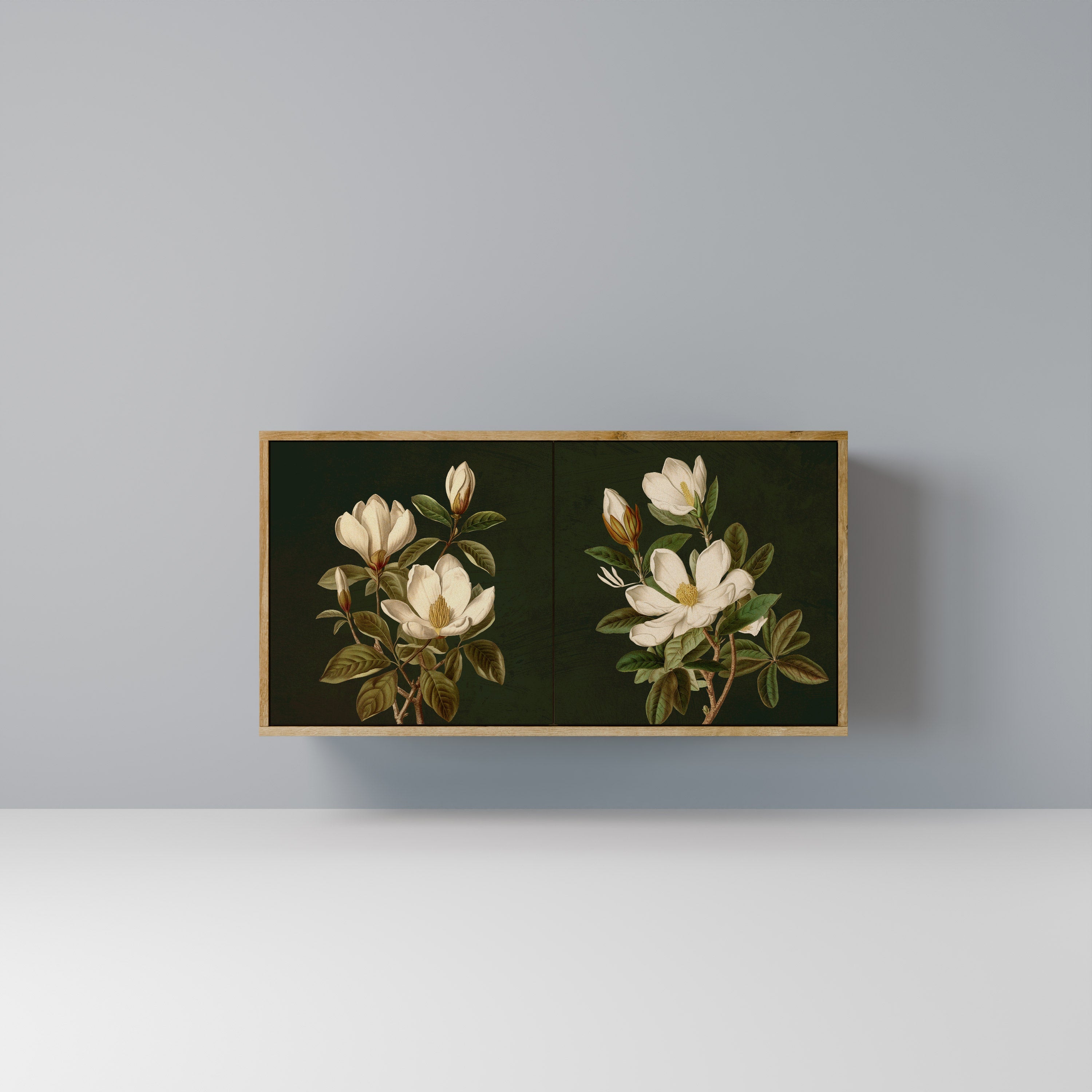 FLORAL NOIR 2-Door Sideboard in Oak Effect