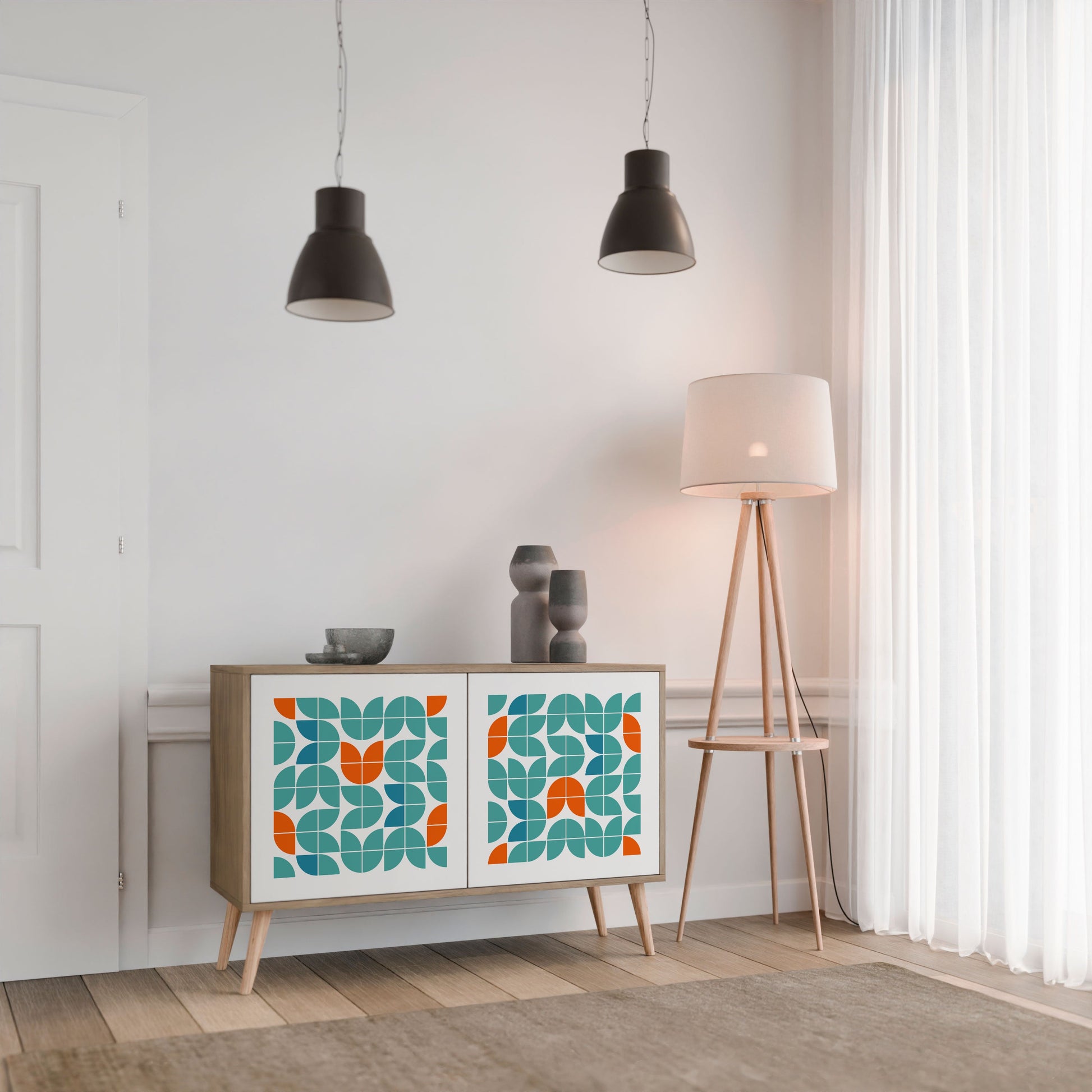 Buffet 2 portes BE THE CHANGE effet chêne