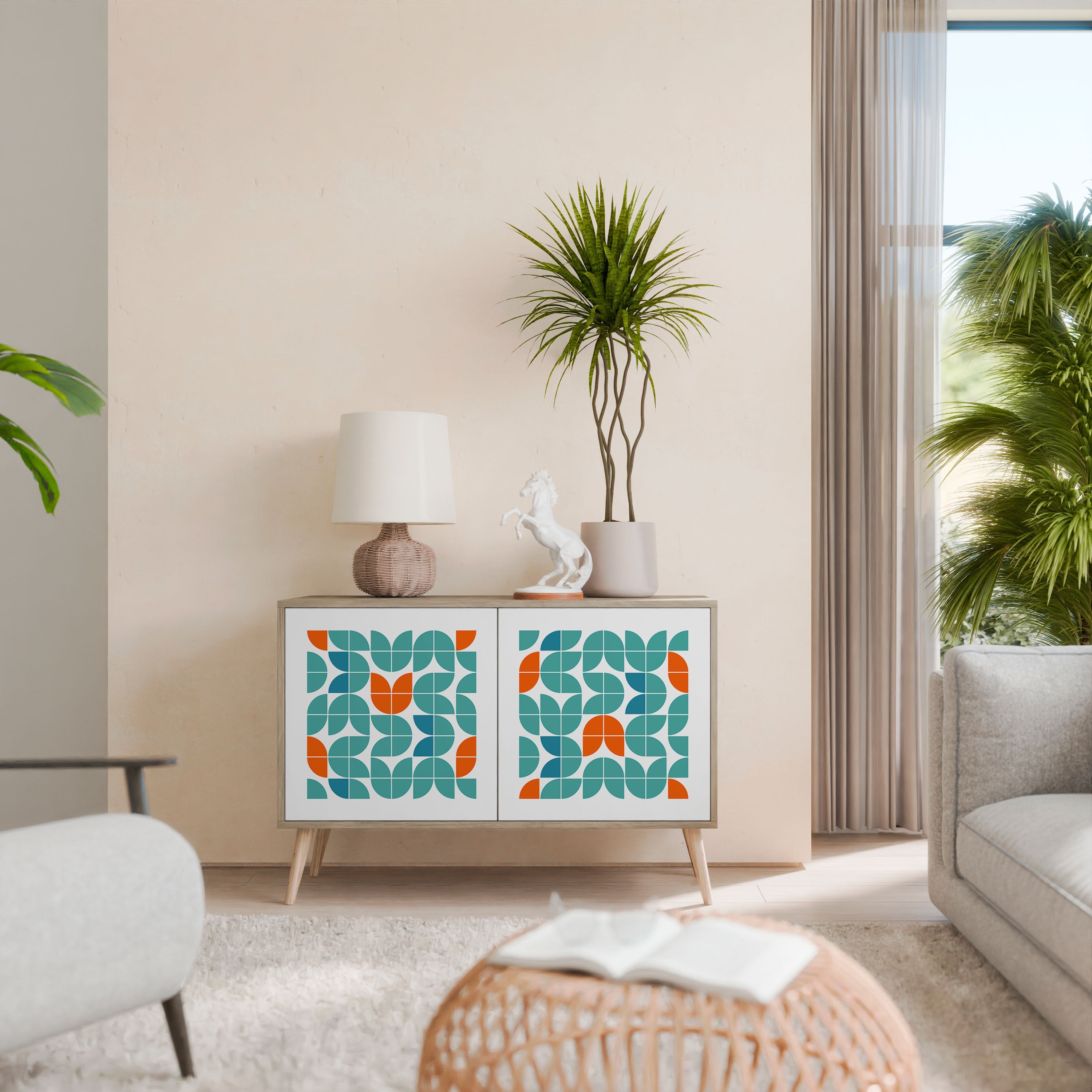 BE THE CHANGE 2-Door Sideboard in Oak Effect