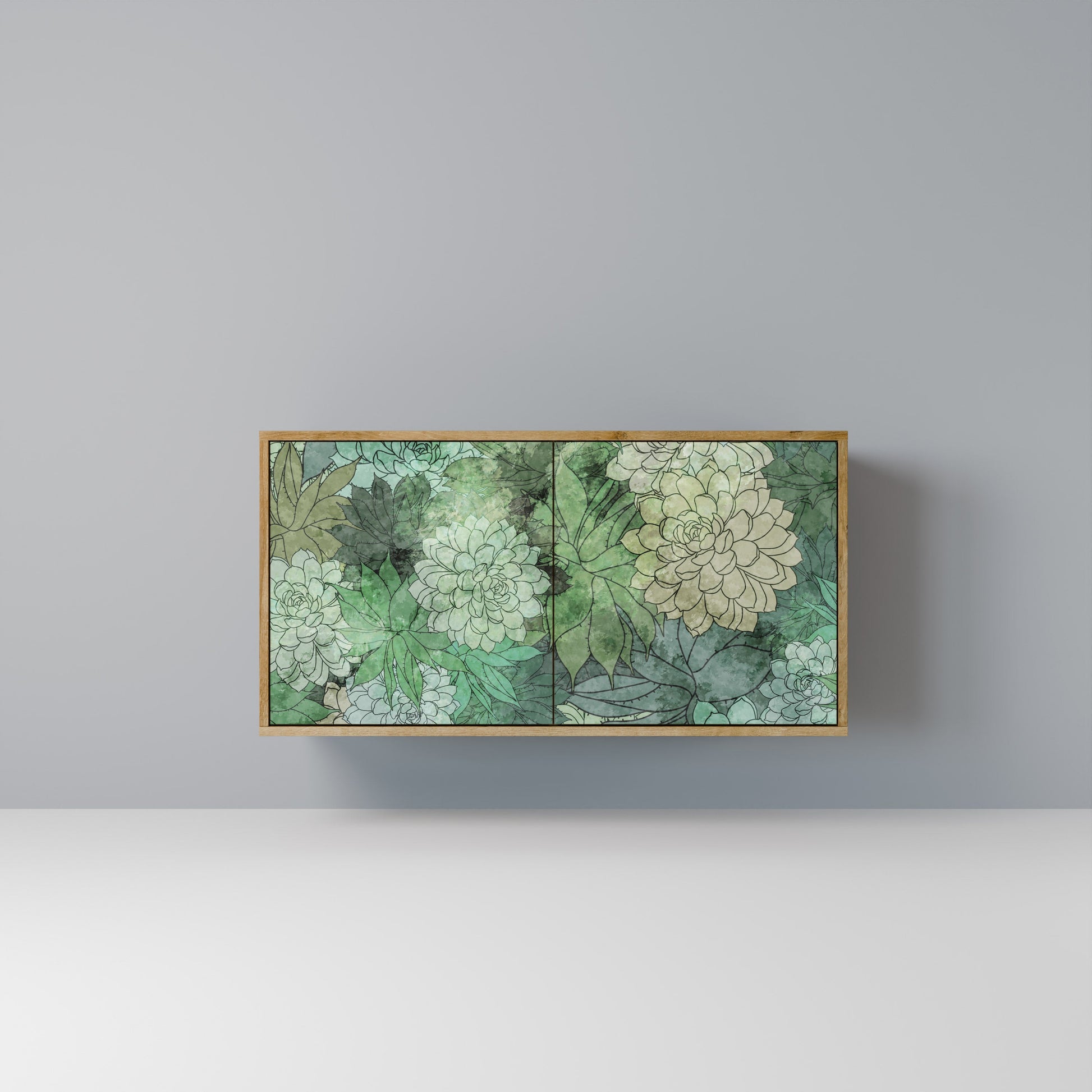 Buffet 2 portes SUCCULENT CLUSTER effet chêne
