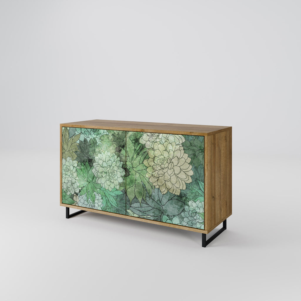 Buffet 2 portes SUCCULENT CLUSTER effet chêne