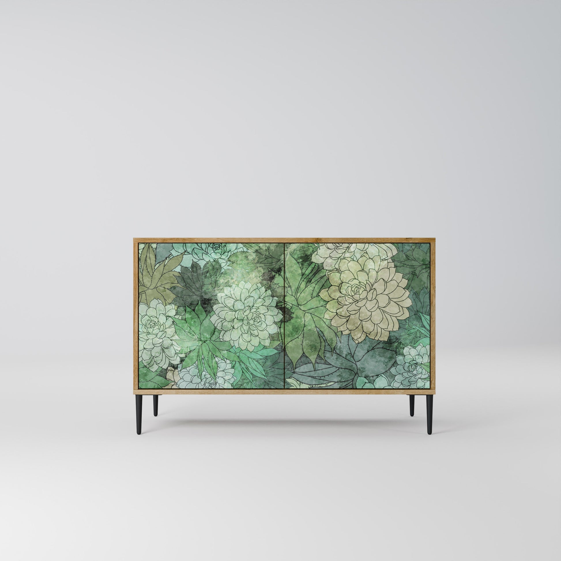 Buffet 2 portes SUCCULENT CLUSTER effet chêne