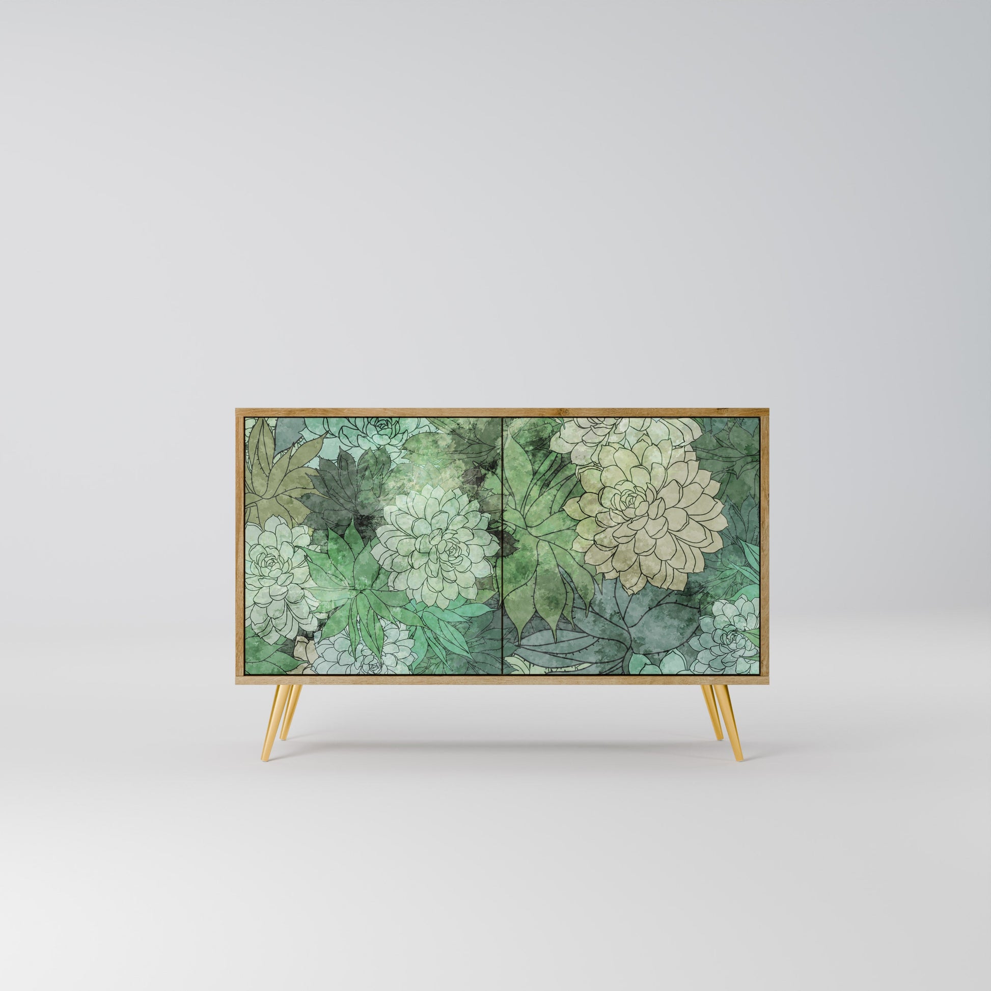 Buffet 2 portes SUCCULENT CLUSTER effet chêne