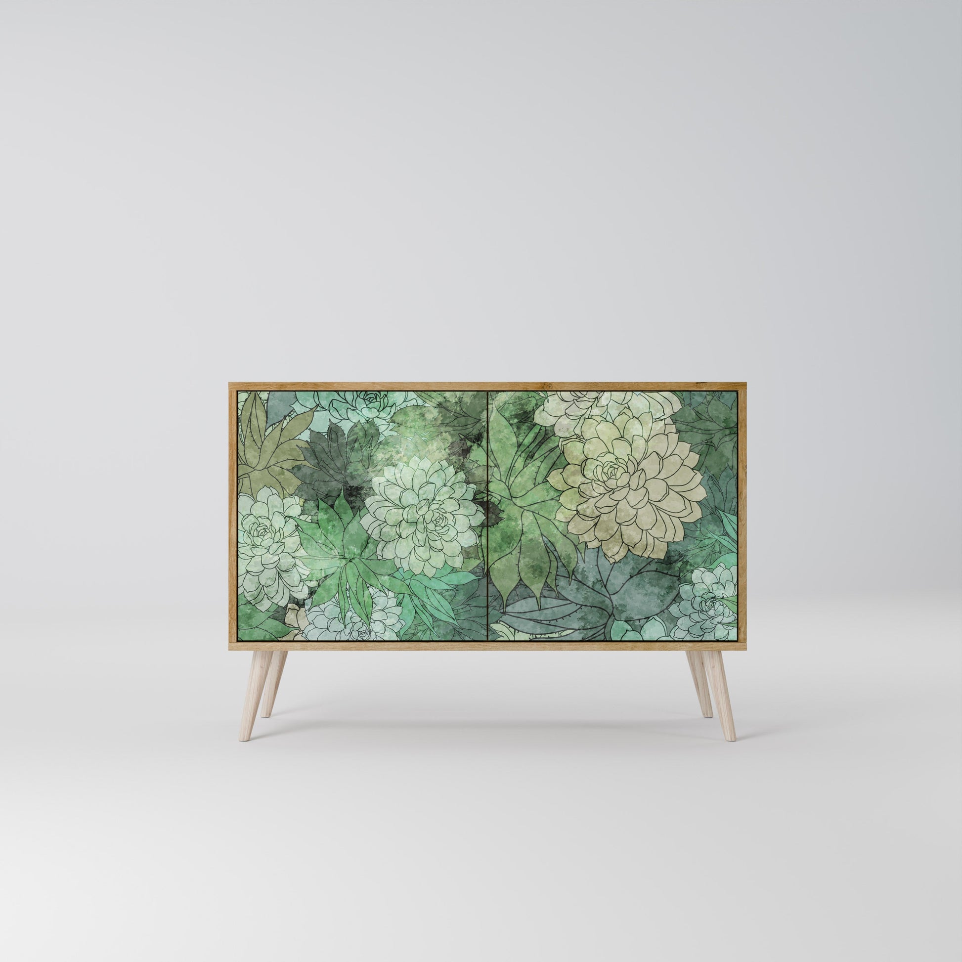 Buffet 2 portes SUCCULENT CLUSTER effet chêne