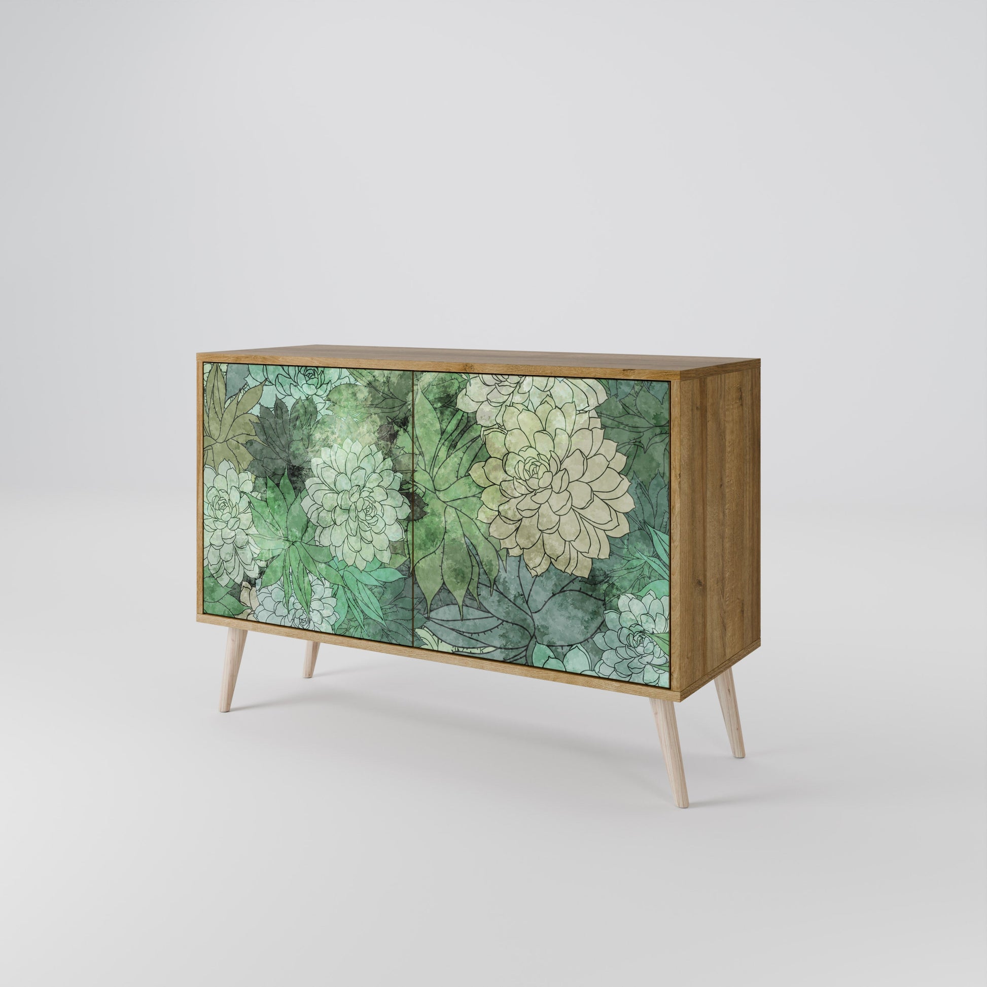 Buffet 2 portes SUCCULENT CLUSTER effet chêne