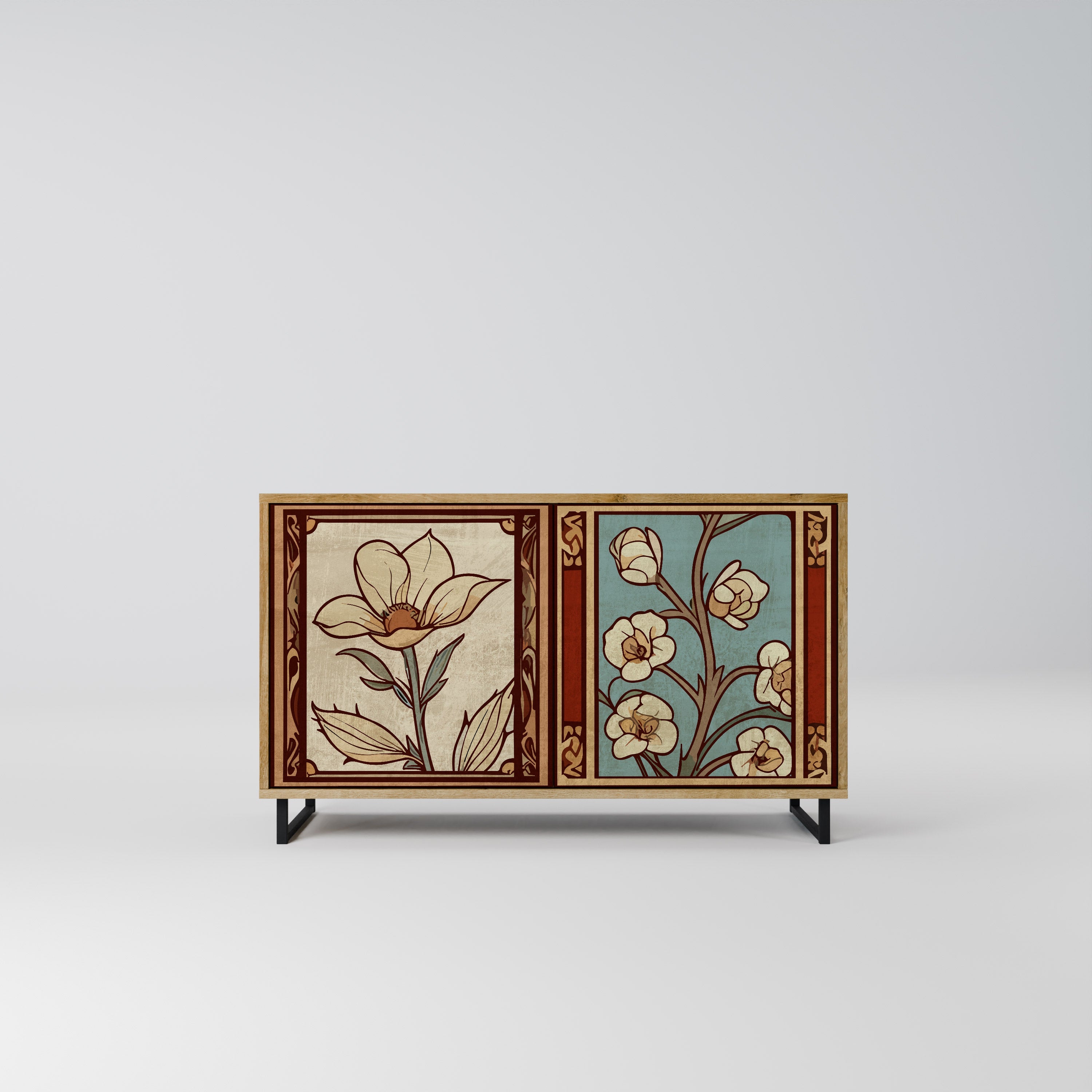 Buffet 2 portes FLORA TIMELESS effet chêne