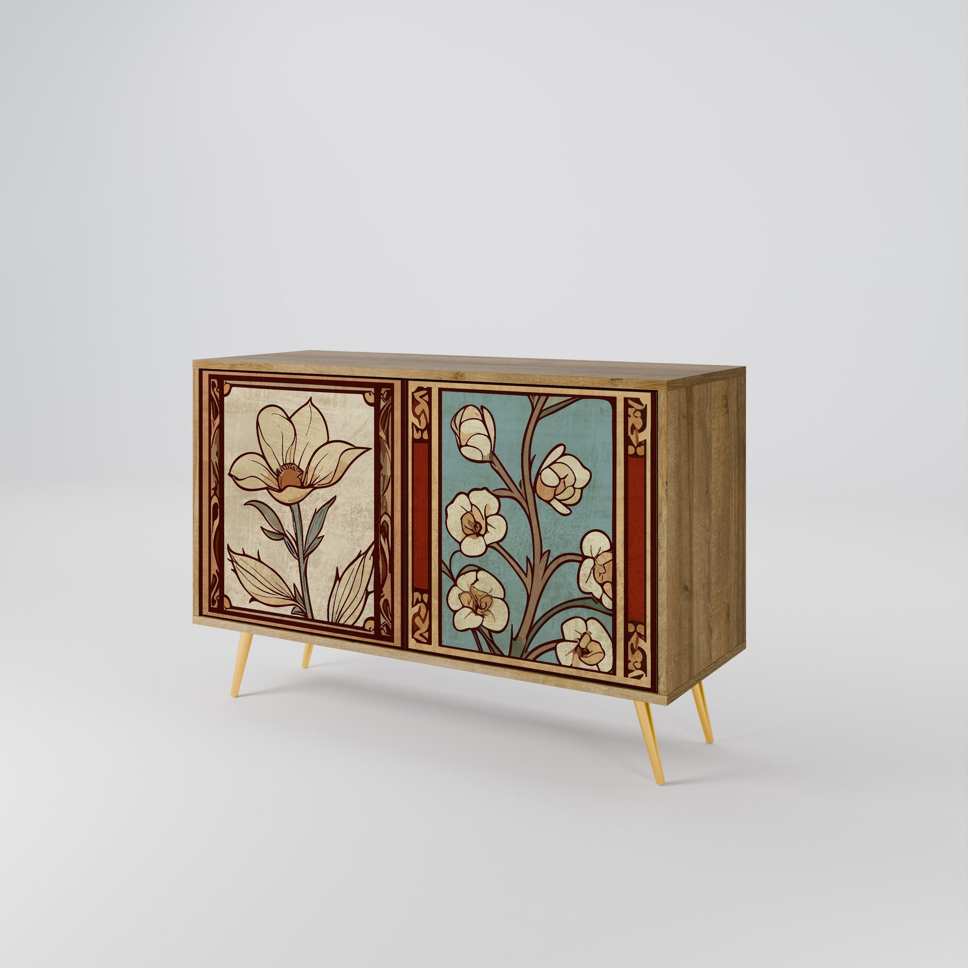 Buffet 2 portes FLORA TIMELESS effet chêne