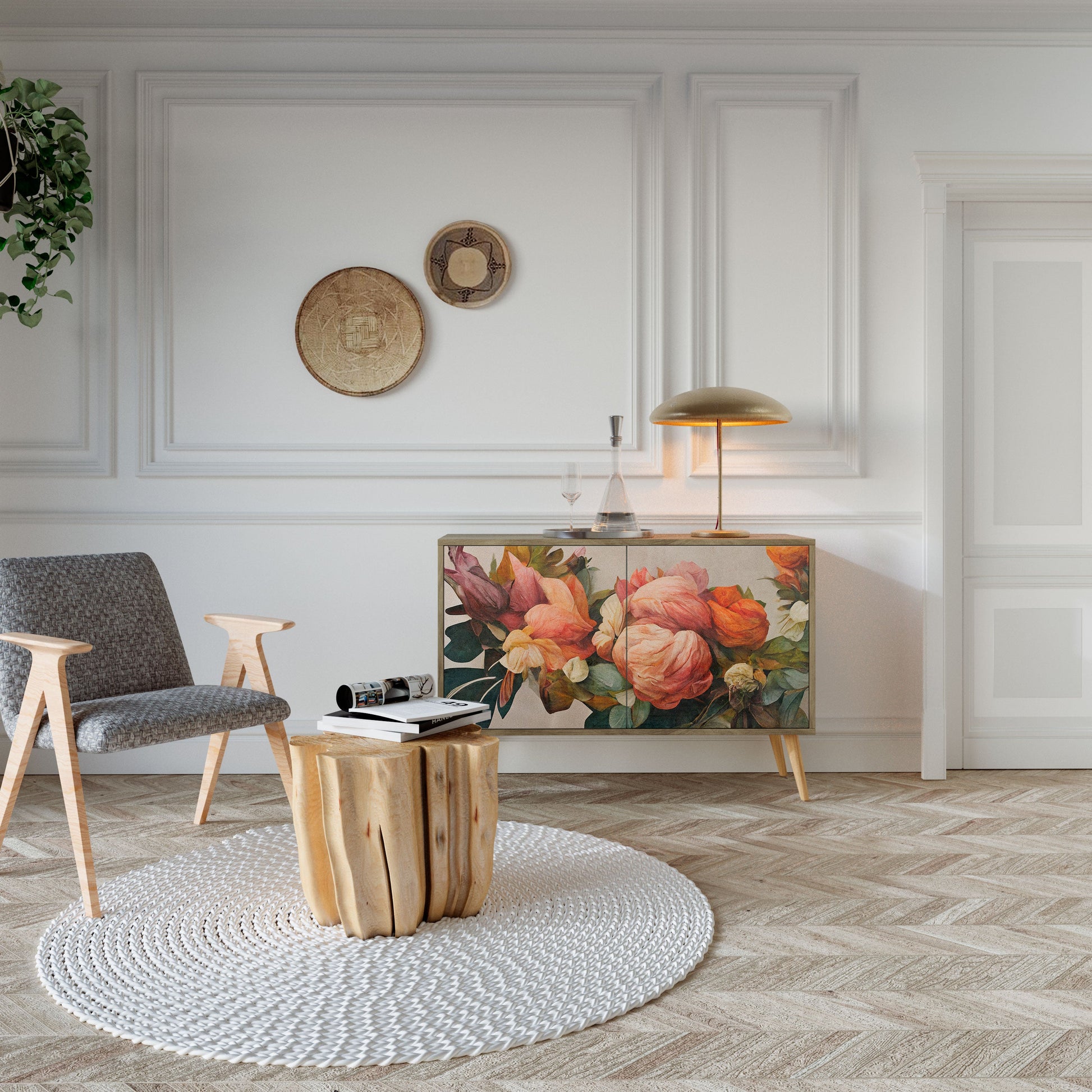 Buffet 2 portes effet chêne STYLISH BEAUTY