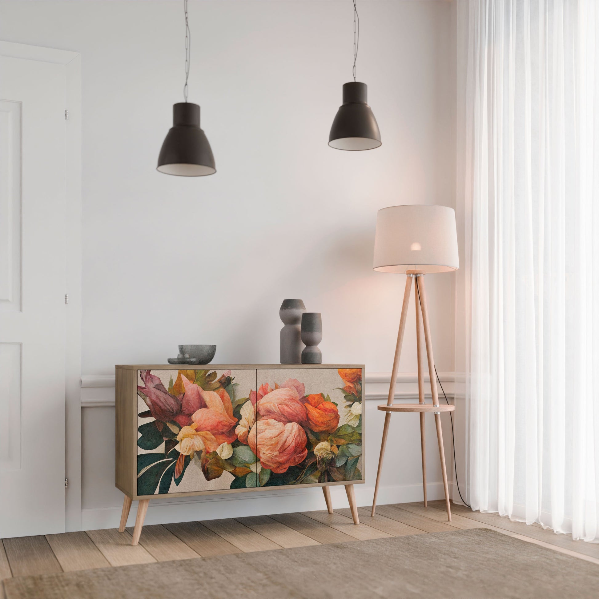Buffet 2 portes effet chêne STYLISH BEAUTY
