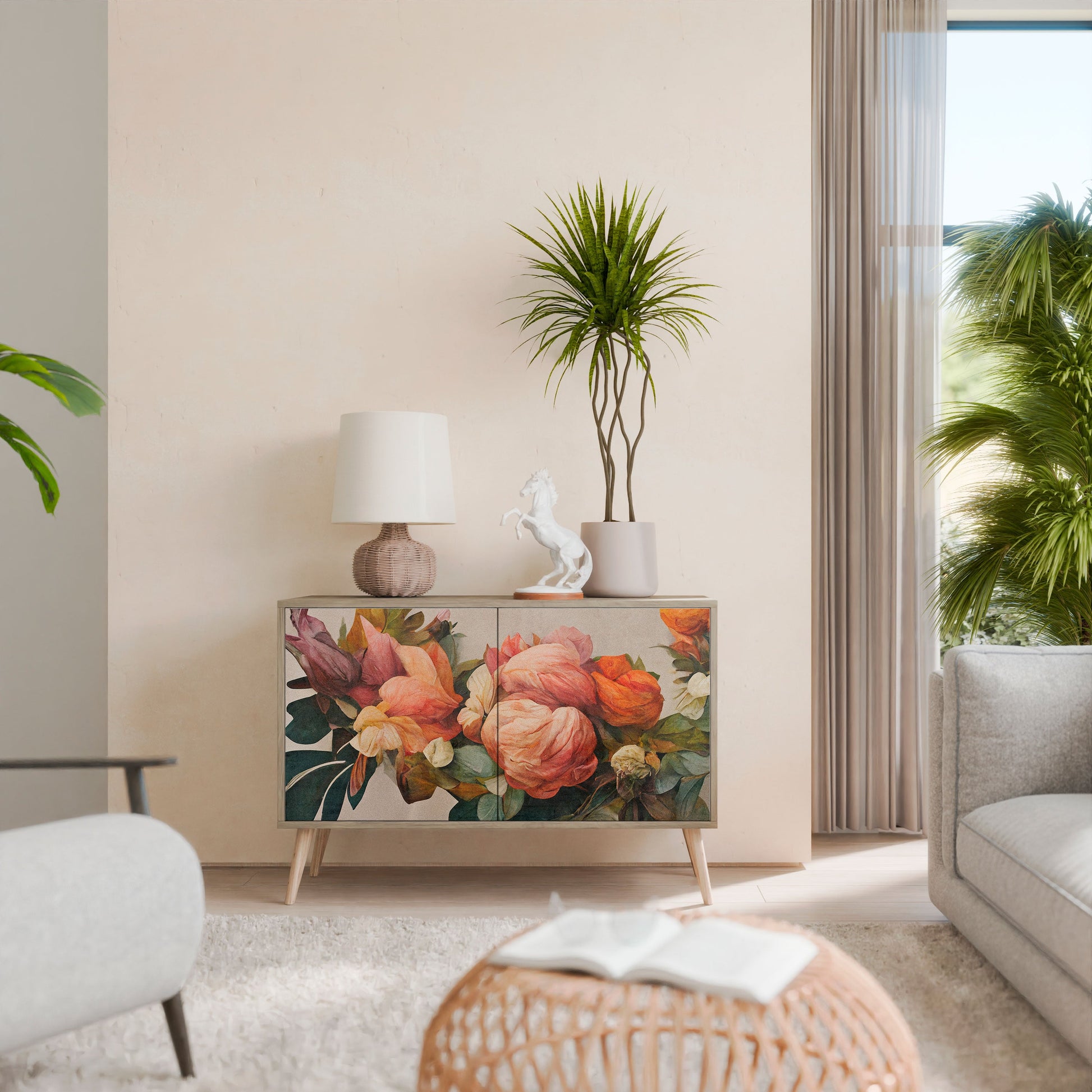 Buffet 2 portes effet chêne STYLISH BEAUTY