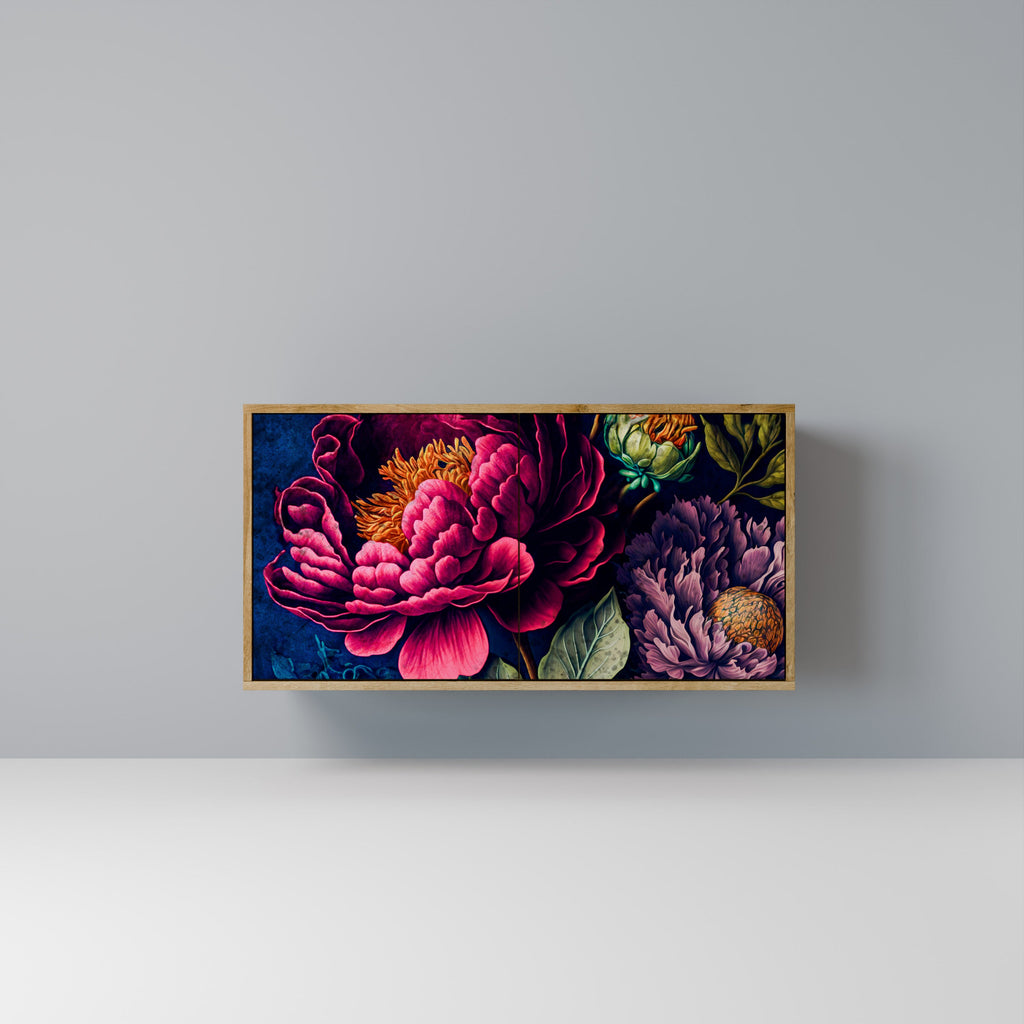 Buffet 2 portes effet chêne BLOOMING ELEGANCE