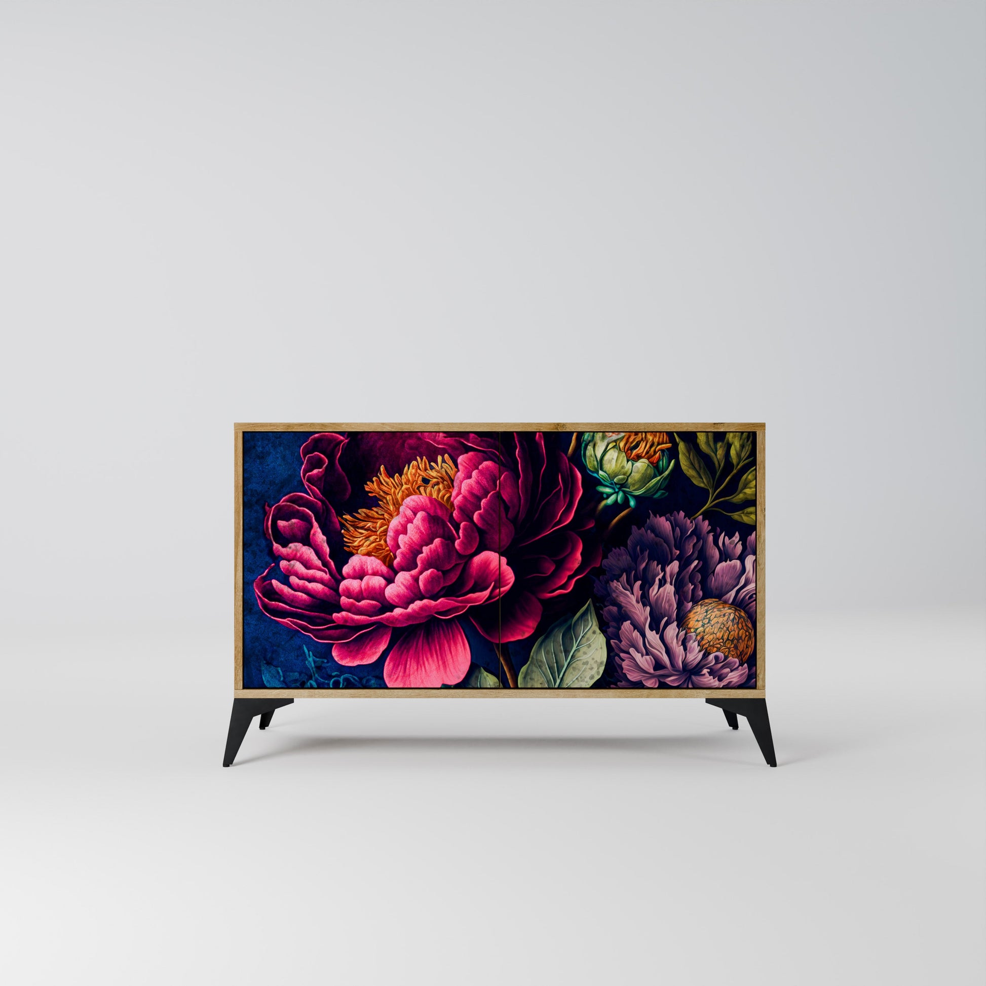 Buffet 2 portes effet chêne BLOOMING ELEGANCE