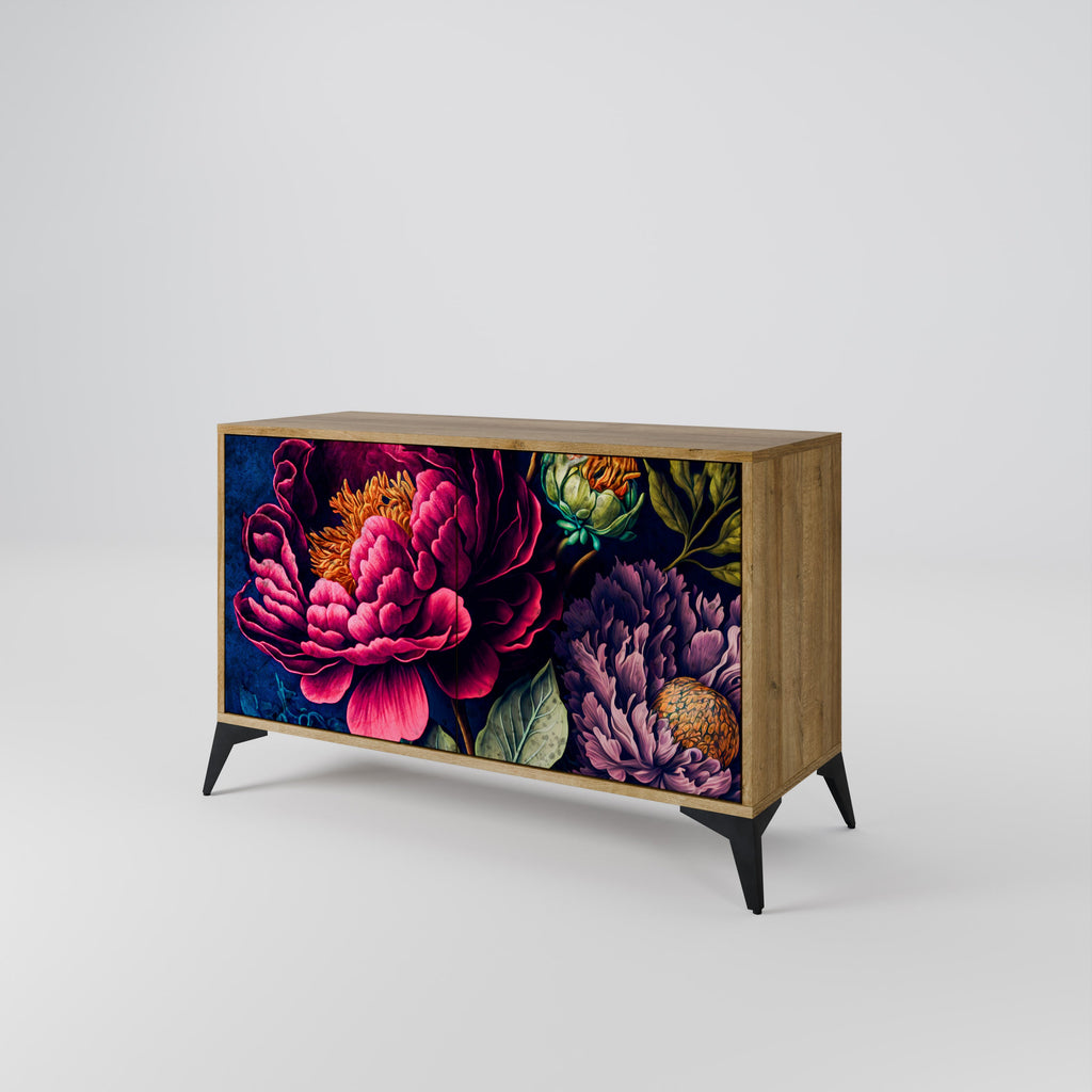 Buffet 2 portes effet chêne BLOOMING ELEGANCE