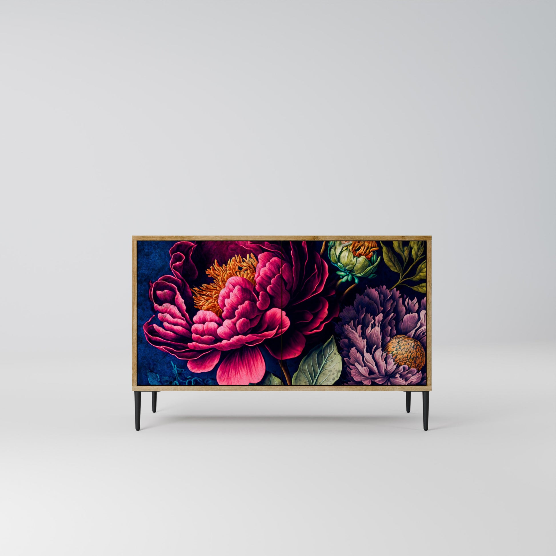 Buffet 2 portes effet chêne BLOOMING ELEGANCE
