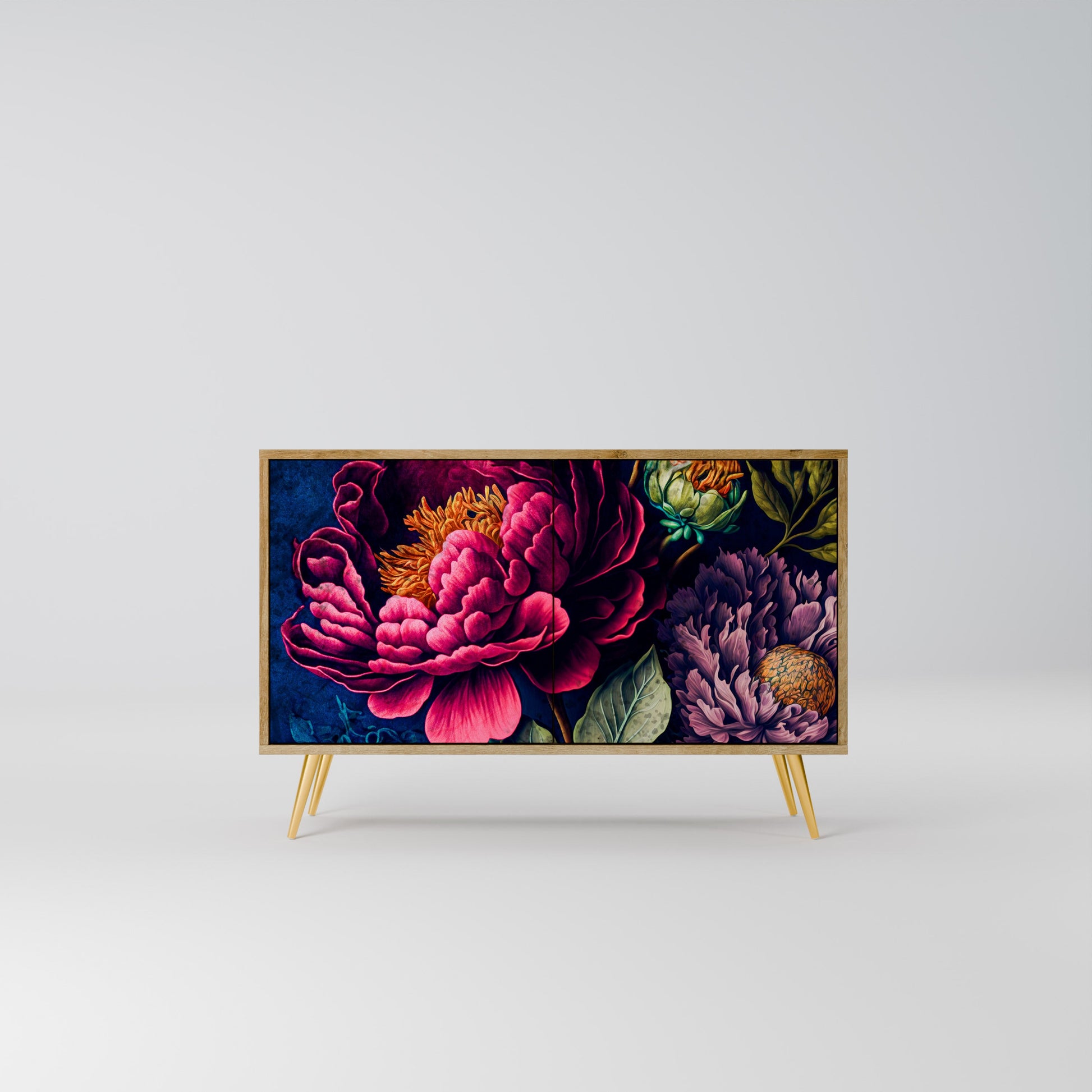 Buffet 2 portes effet chêne BLOOMING ELEGANCE