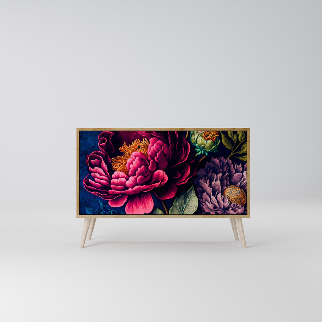 Buffet 2 portes effet chêne BLOOMING ELEGANCE