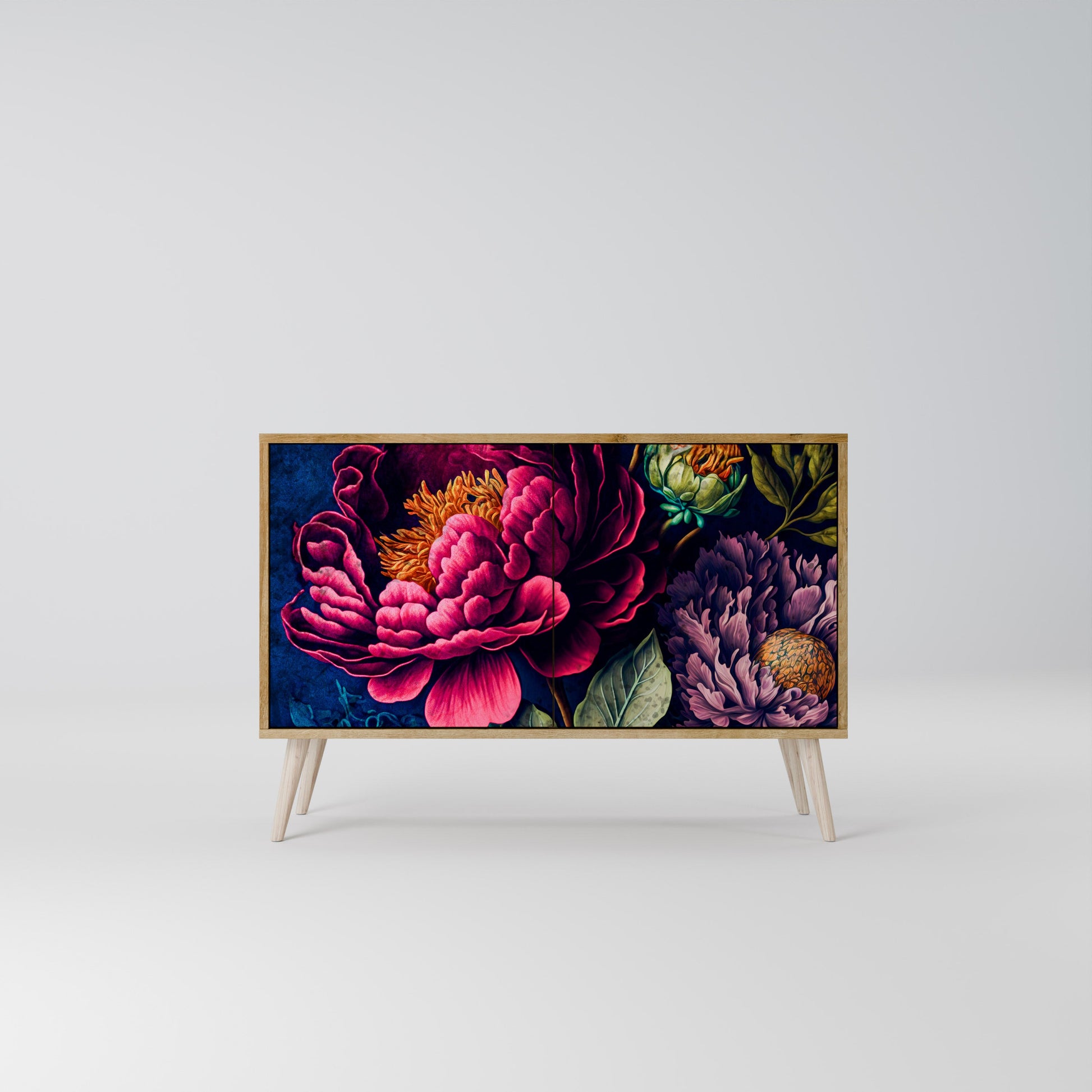 Buffet 2 portes effet chêne BLOOMING ELEGANCE