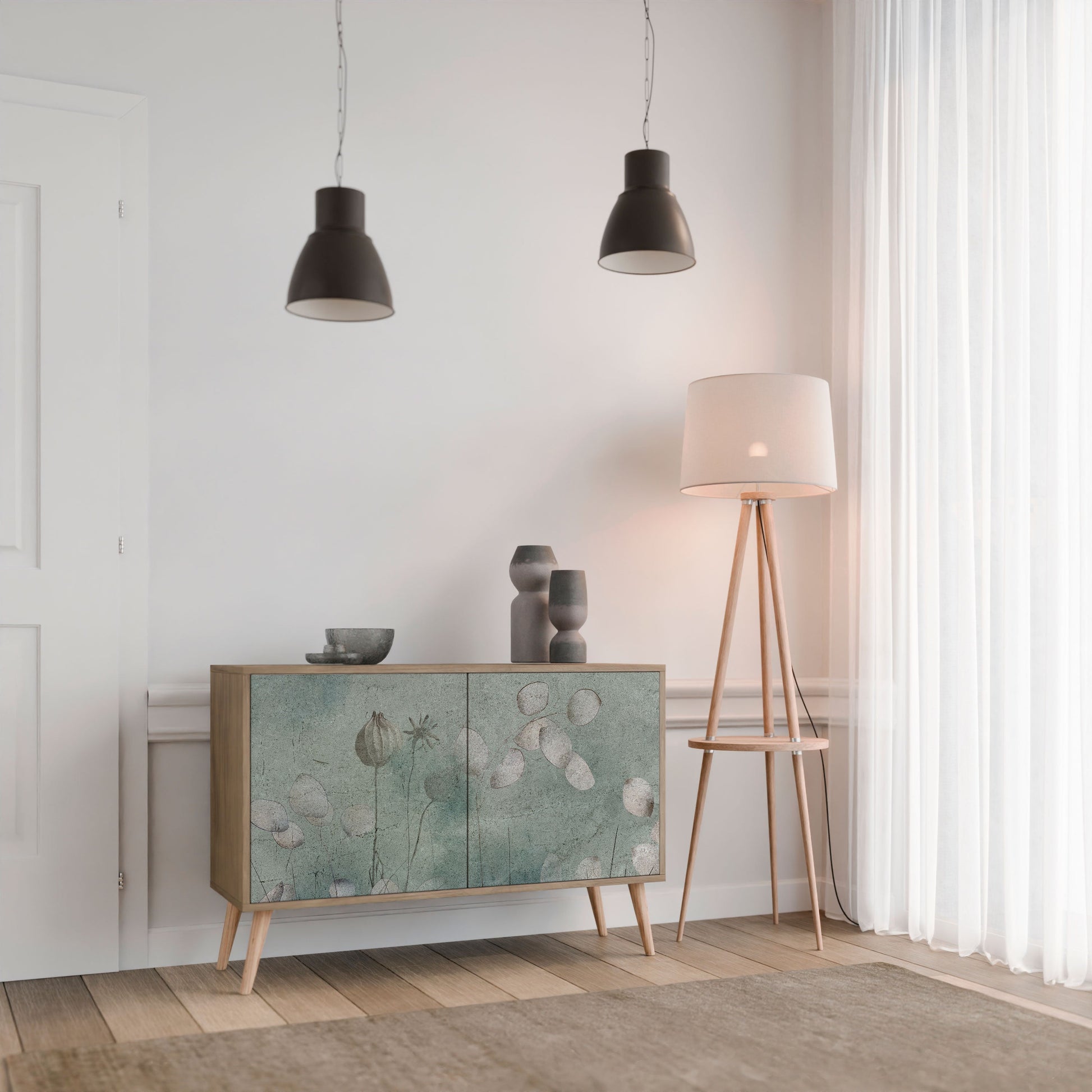 Buffet 2 portes NIGHT LADY effet chêne
