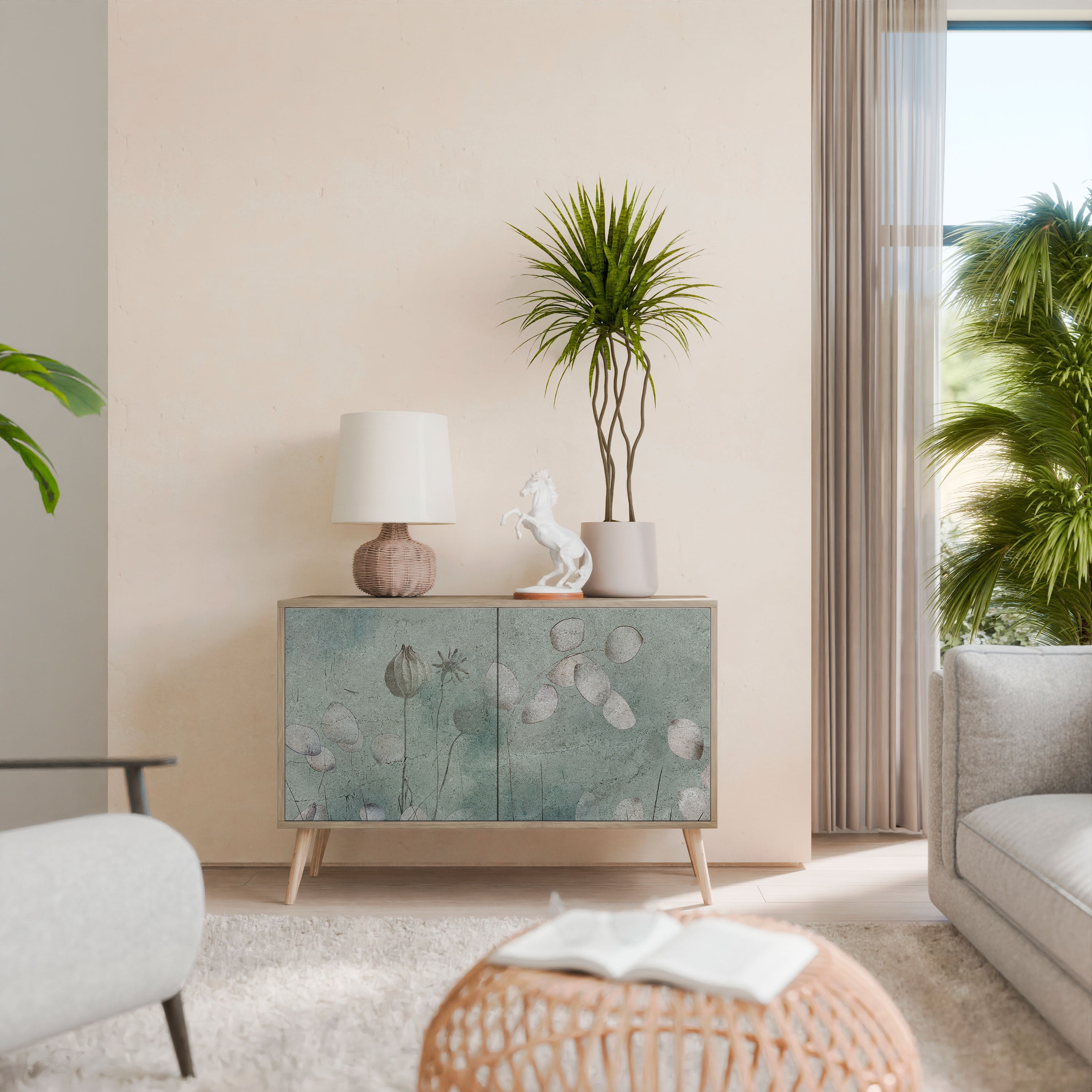 Buffet 2 portes NIGHT LADY effet chêne