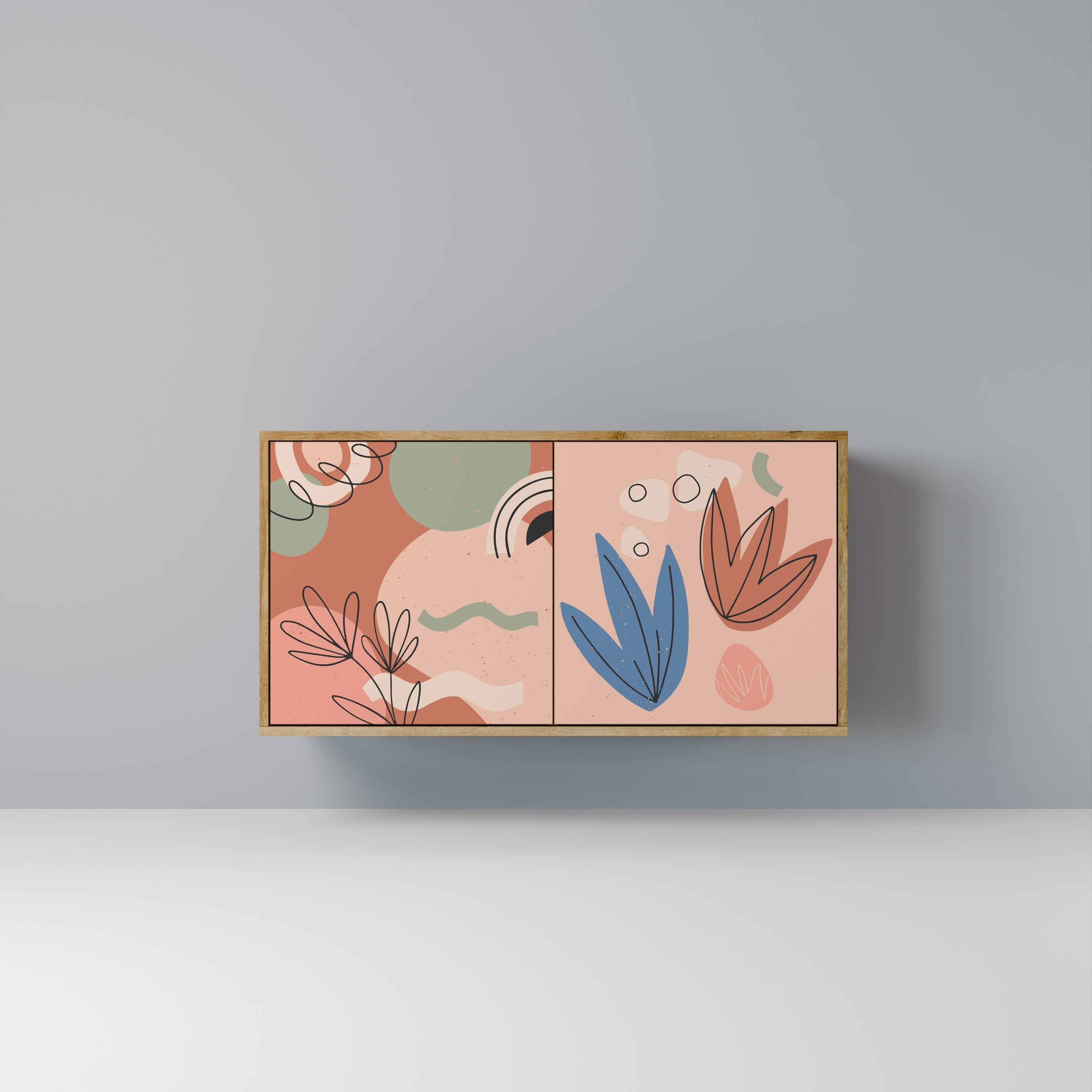 Buffet 2 portes PASTEL DESTINY effet chêne