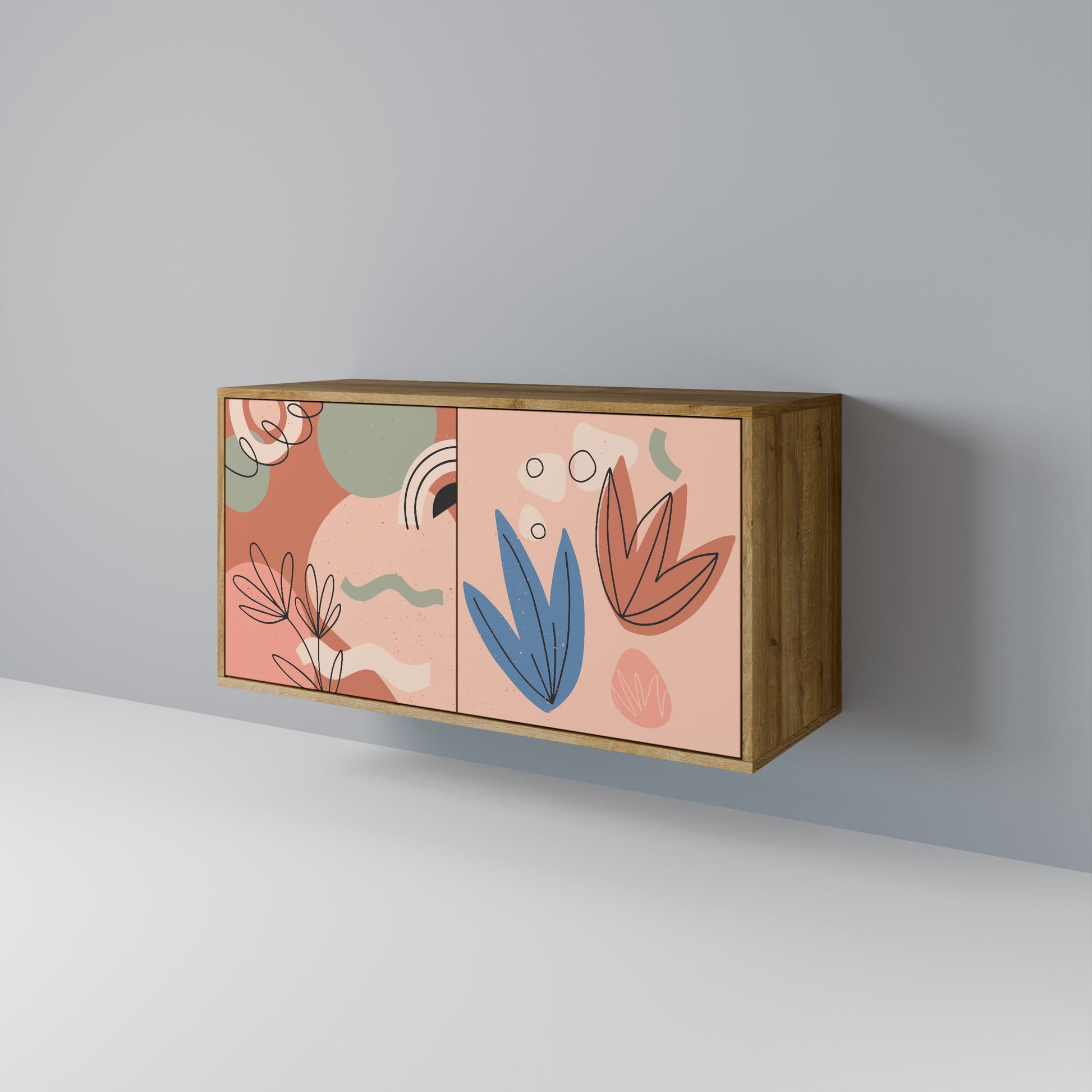 Buffet 2 portes PASTEL DESTINY effet chêne