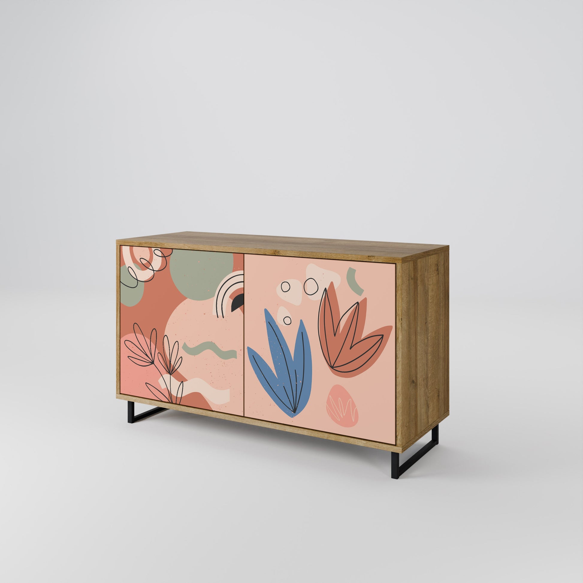 Buffet 2 portes PASTEL DESTINY effet chêne