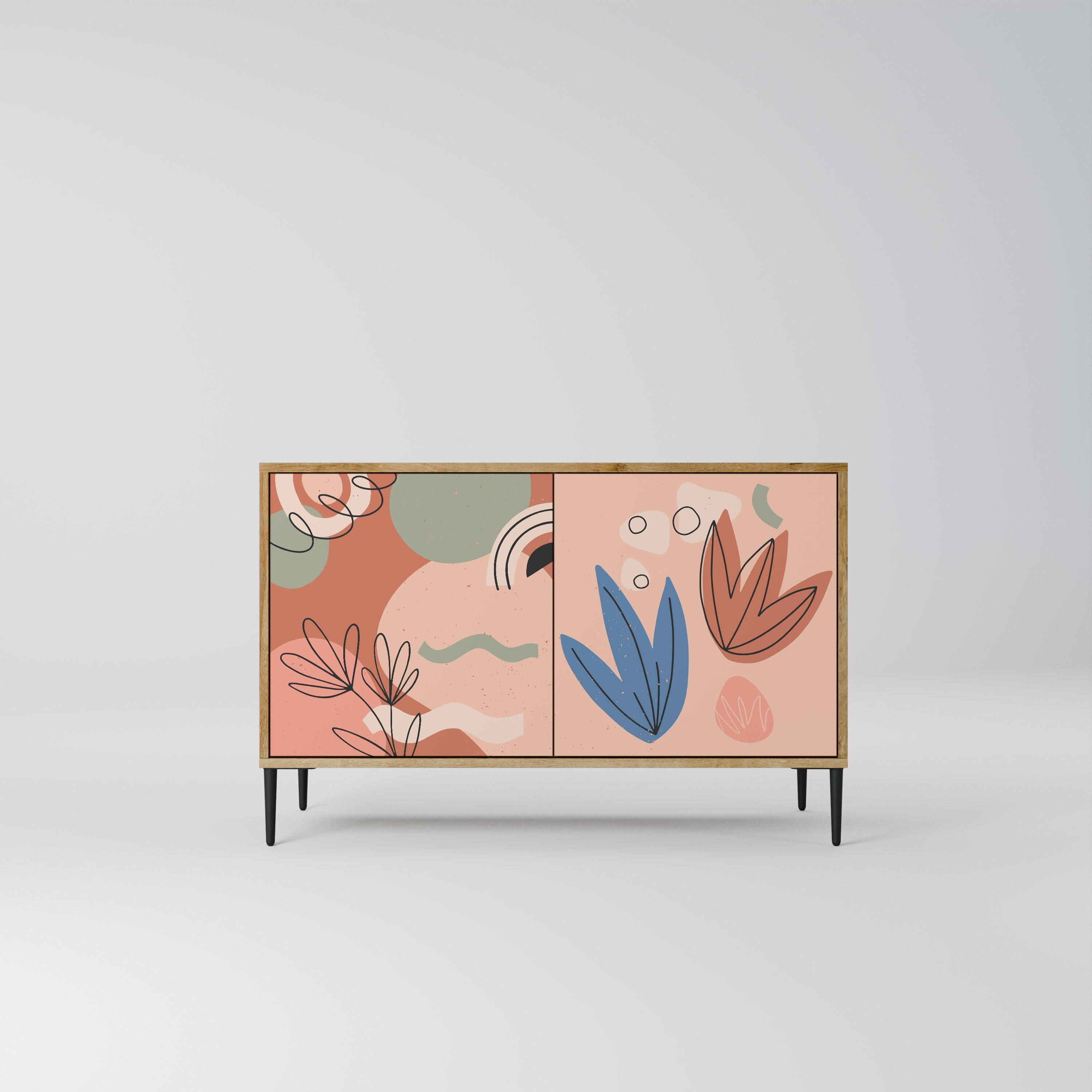 Buffet 2 portes PASTEL DESTINY effet chêne